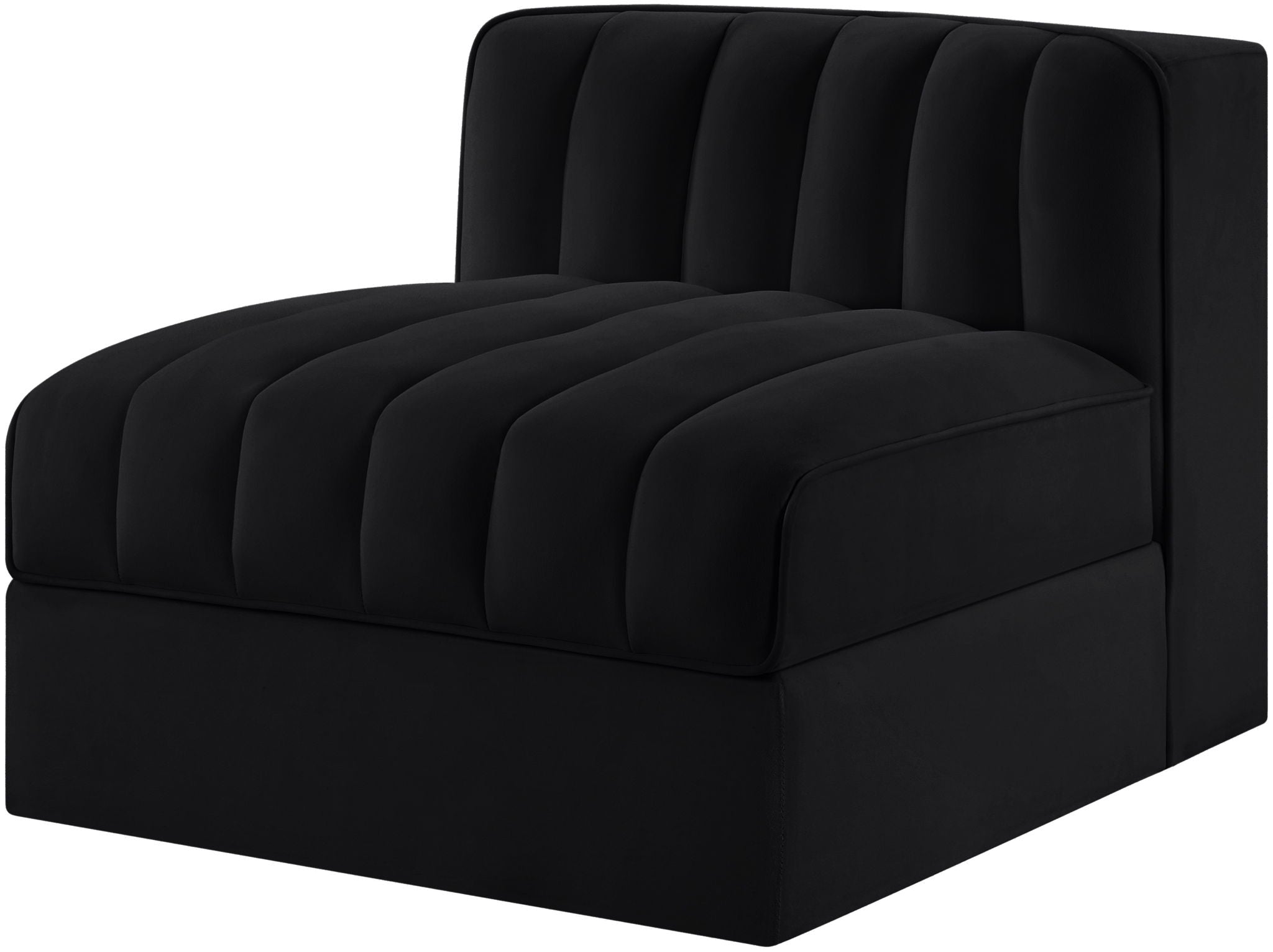 Rummi - Velvet Performance Fabric Upholstered Modular Armless Chair