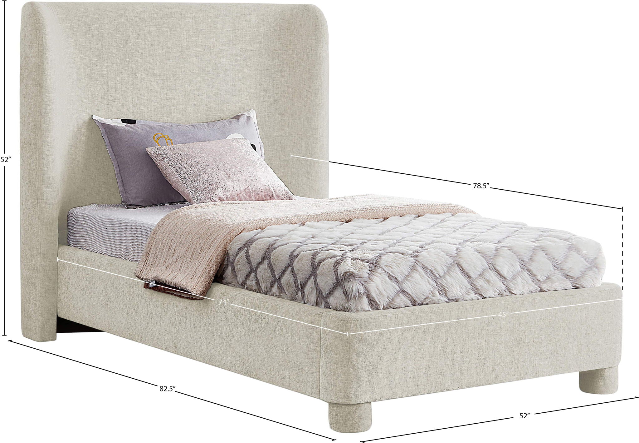 Penny - Chenille Fabric Bed