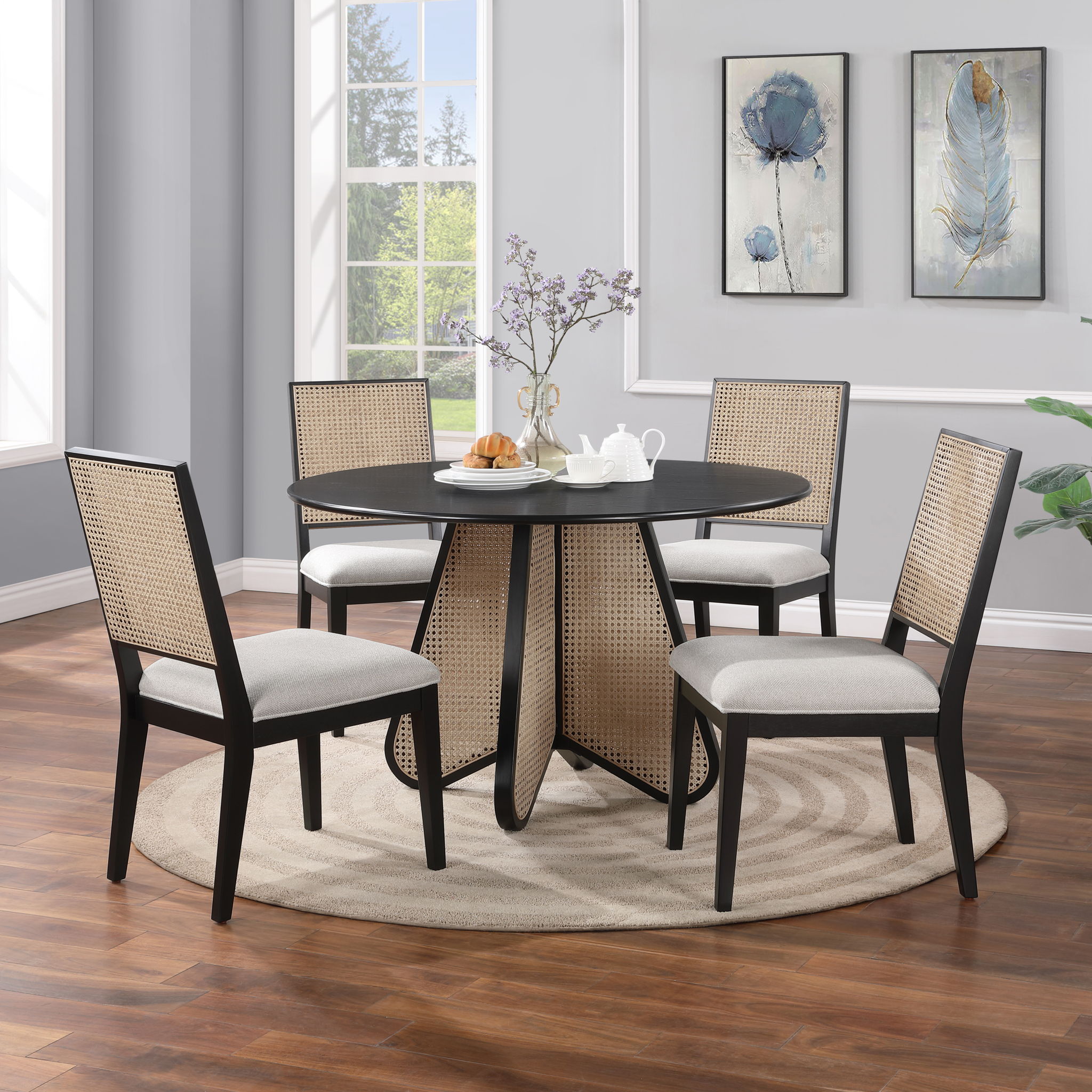 Butterfly - Solid Wood And Natural Cane Table