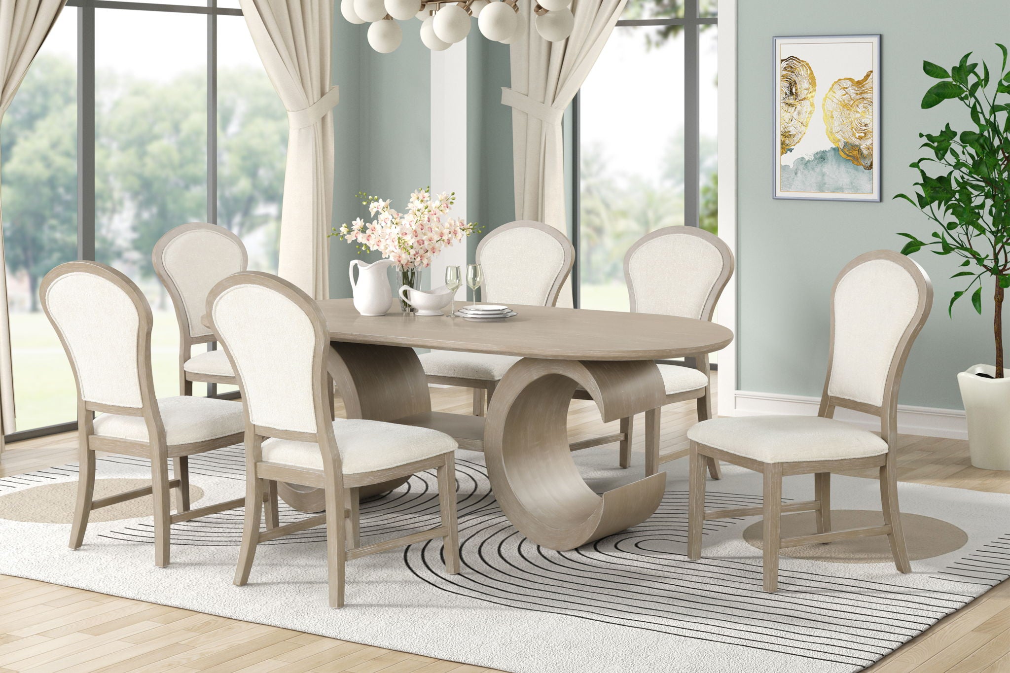 Gwendolyn - Upholstered Arm Chair (Set of 2) - Cerused Taupe