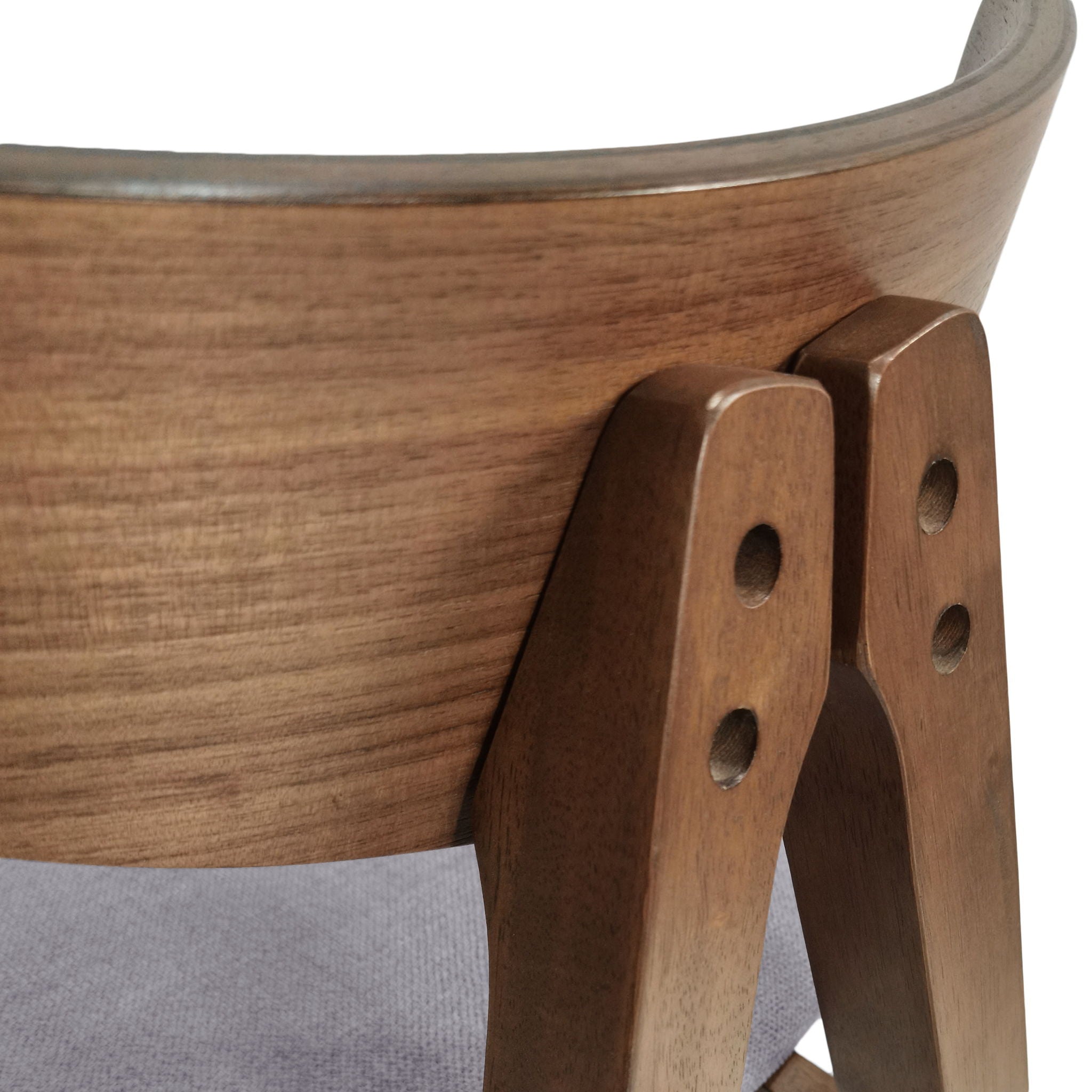 Mid Century Modern Counter Stool With V Shape Frame And Upholstered Seating