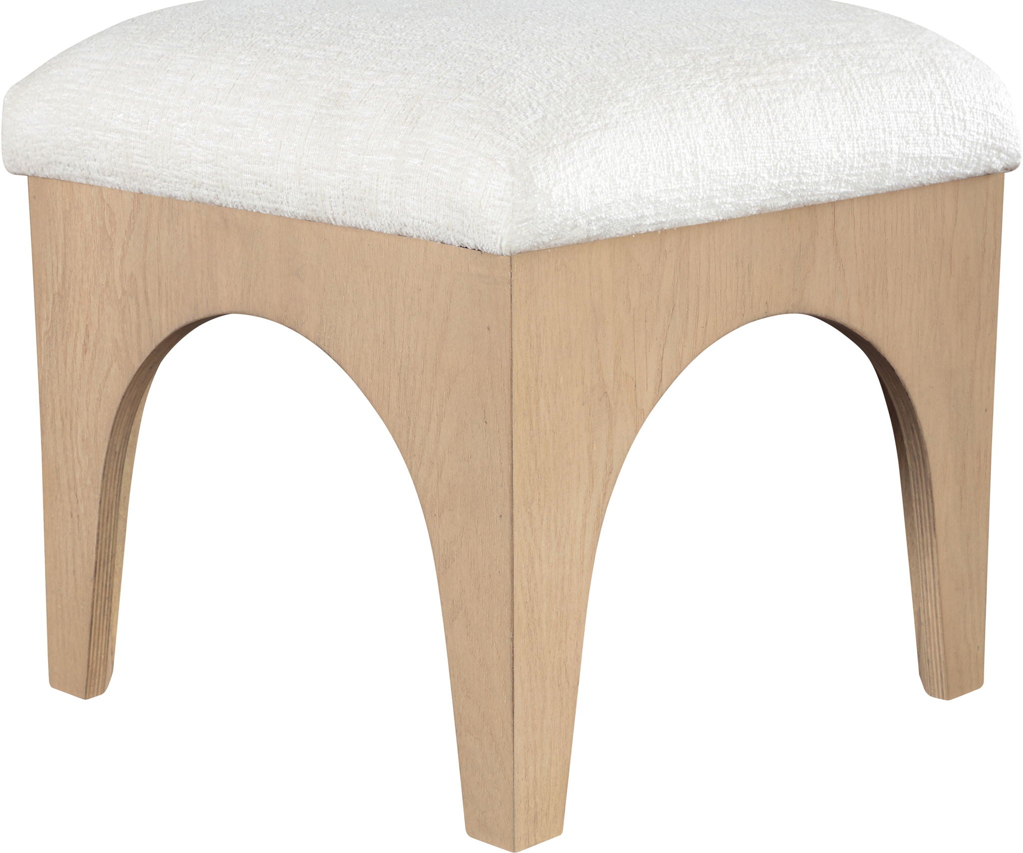 Lawson - Chenille Fabric Ottoman - Natural Base