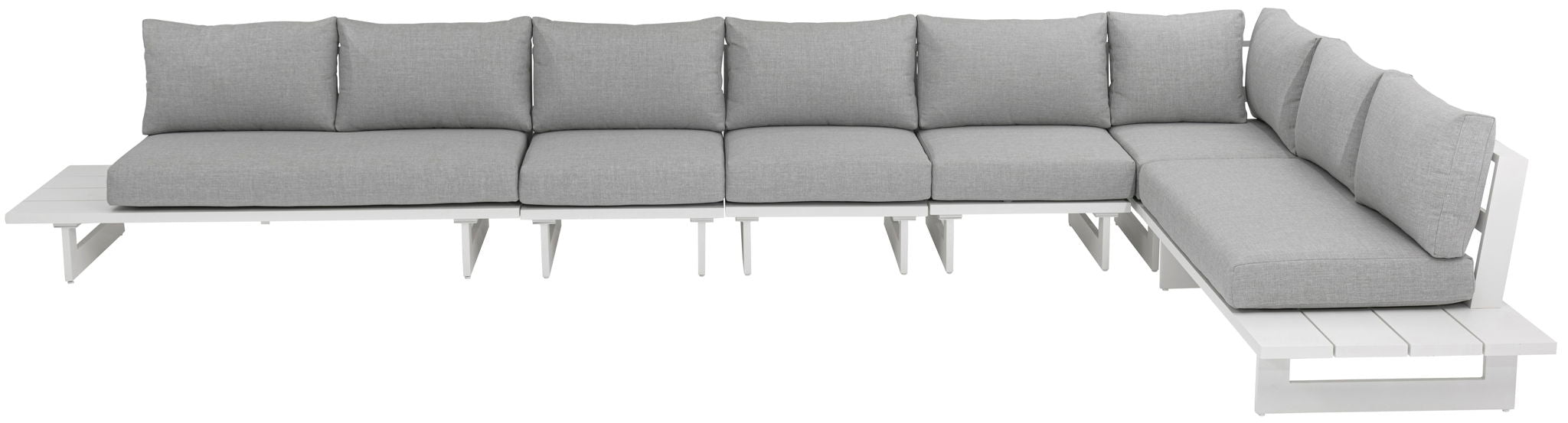 Maldives - 6 Piece Water Resistant Outdoor Patio Modular Sectional With White Base