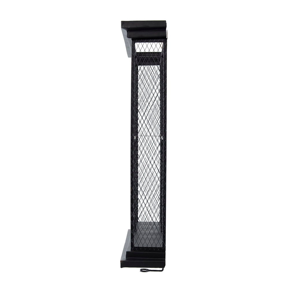 Floating Wine Bar Shelf With Glass Holder And Display Shelves - Black
