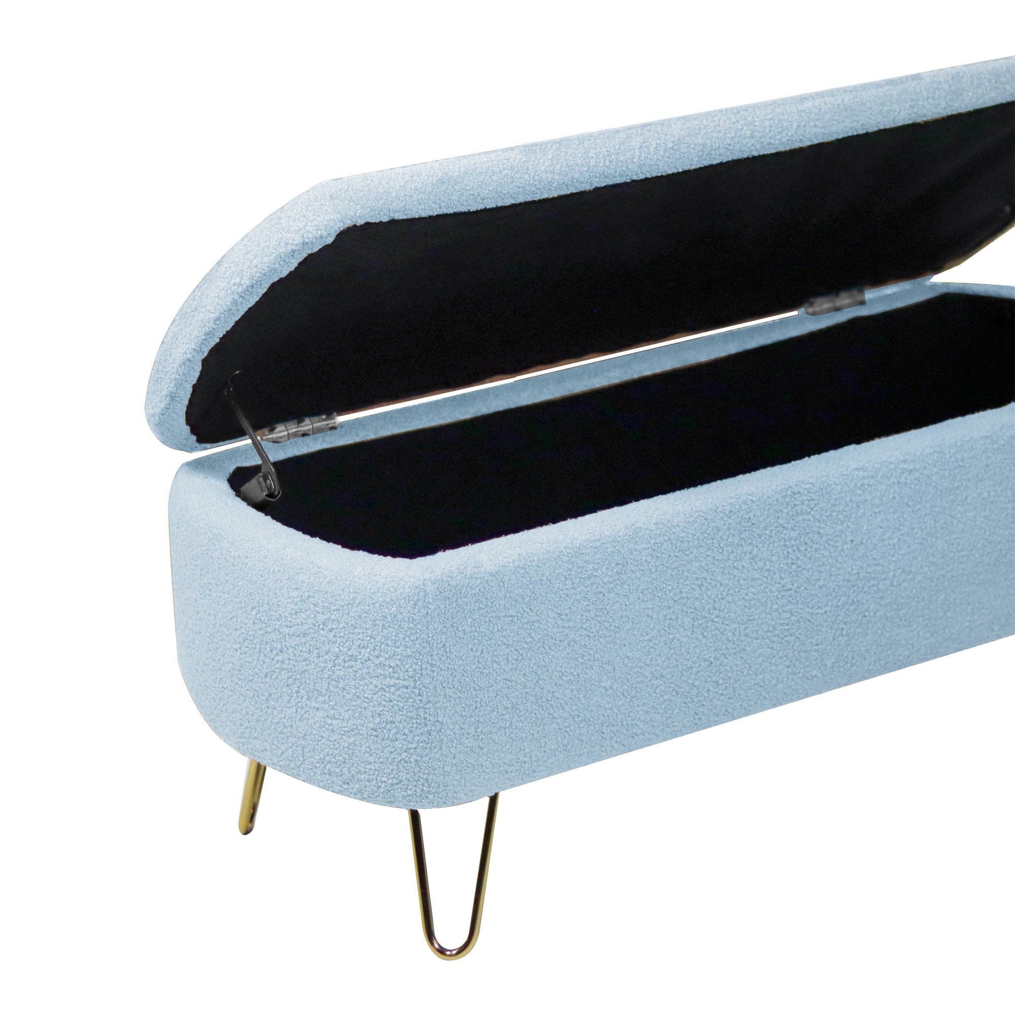Storage Ottoman Bench For End Of Bed Legs, Modern Camel Faux Fur Entryway Bench Upholstered Padded With Storage For Living Room Bedroom