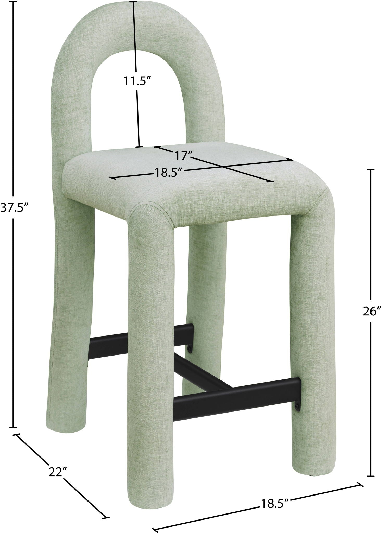 Amari - Chenille Fabric Stool