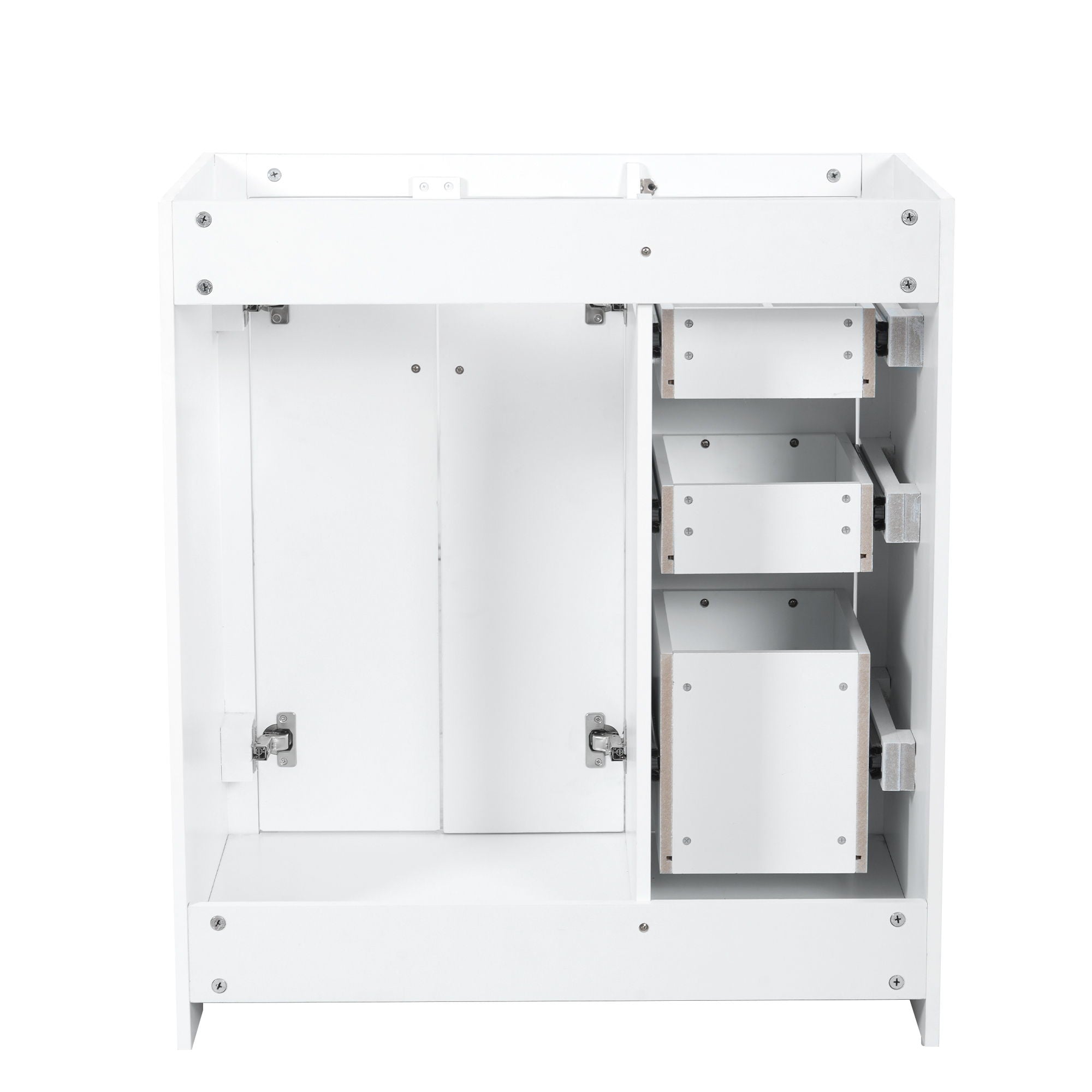 Retro Style Bathroom Vanity With 3 Drawers & Soft-Closing Doors
