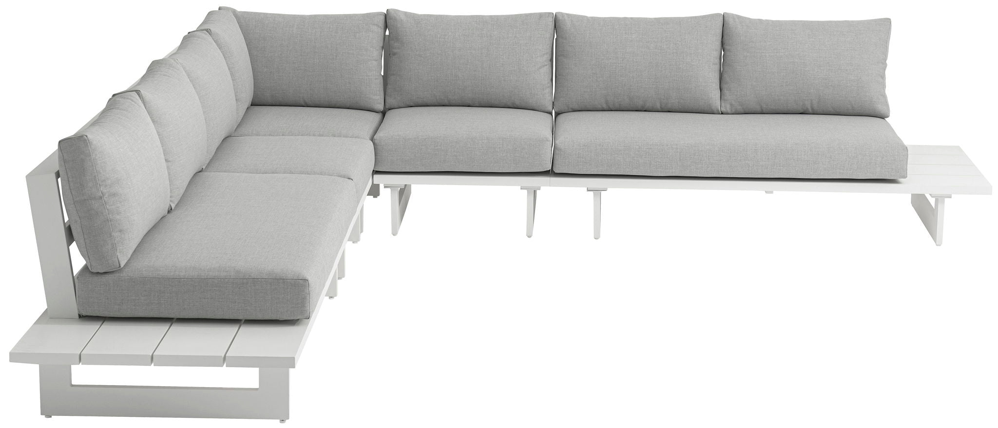 Maldives - 5 Piece Water Resistant Outdoor Patio Modular Sectional With White Base
