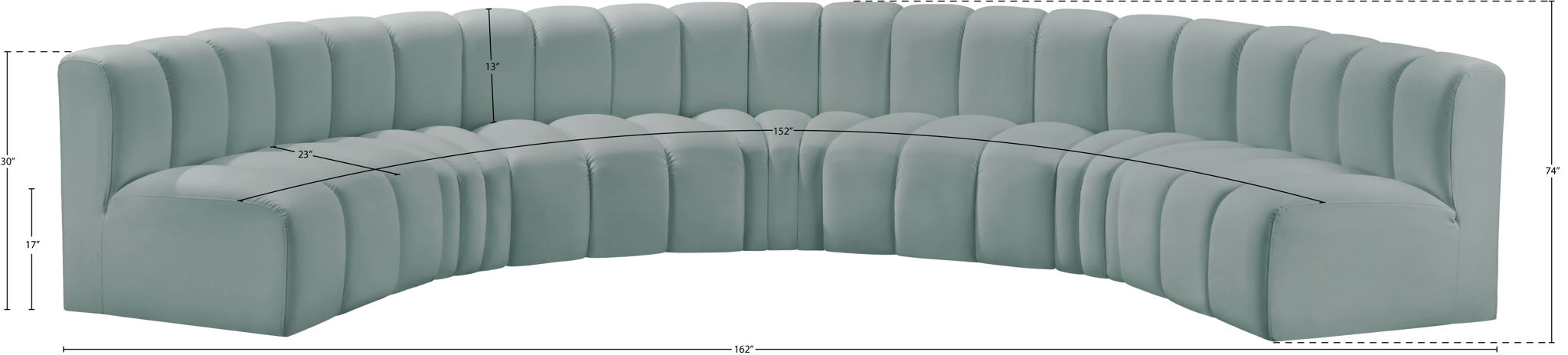 Arc - Faux Leather 7 Piece U-Shaped Modular Sofa
