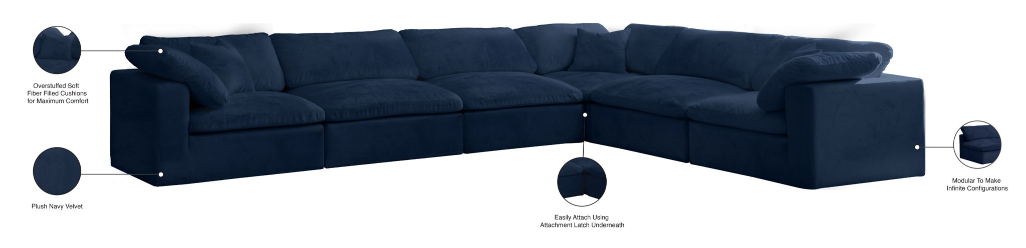Cozy - 6 Piece Modular Corner Sectional