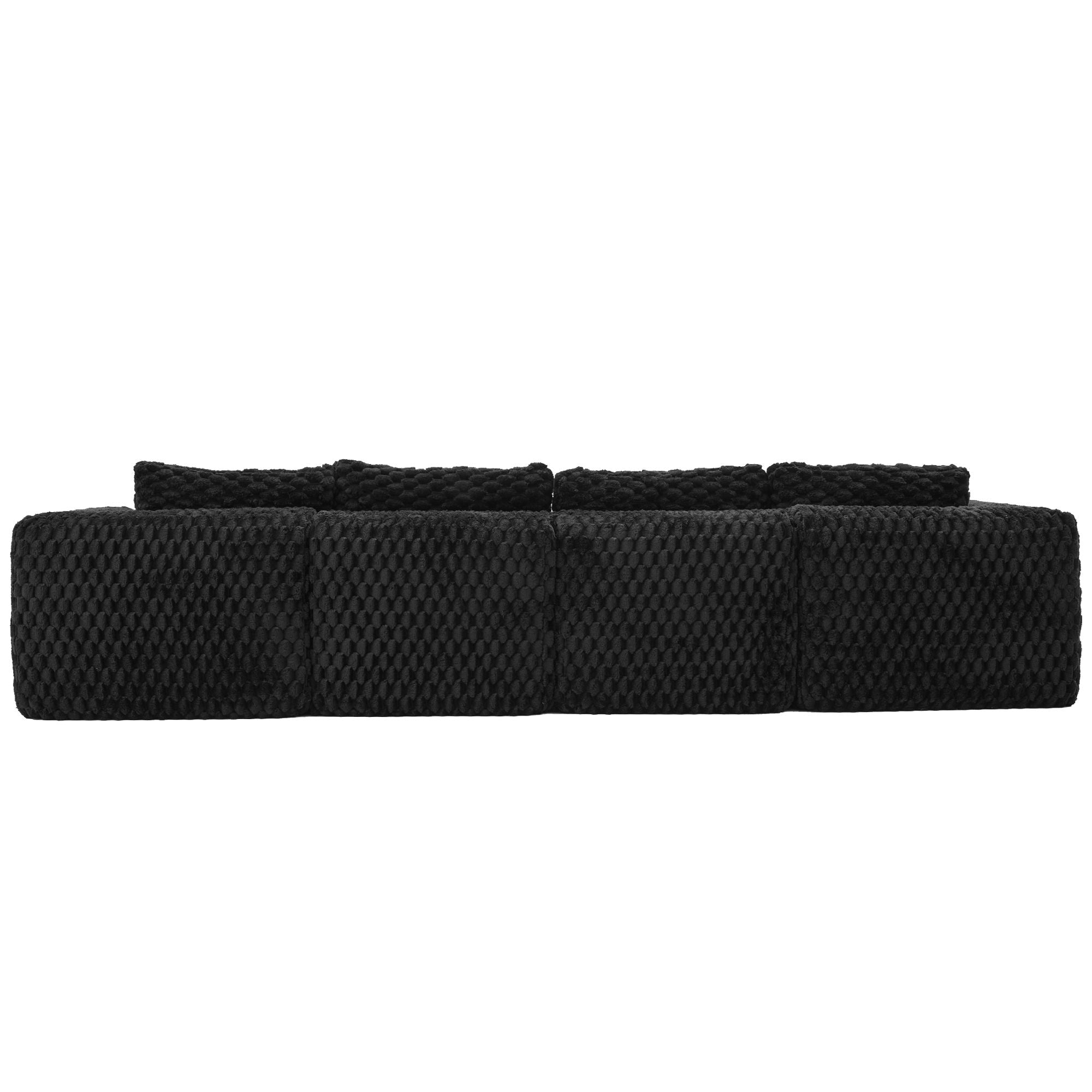 Modular Sectional Sofa, Boneless Couch With 2 Movable Ottomans