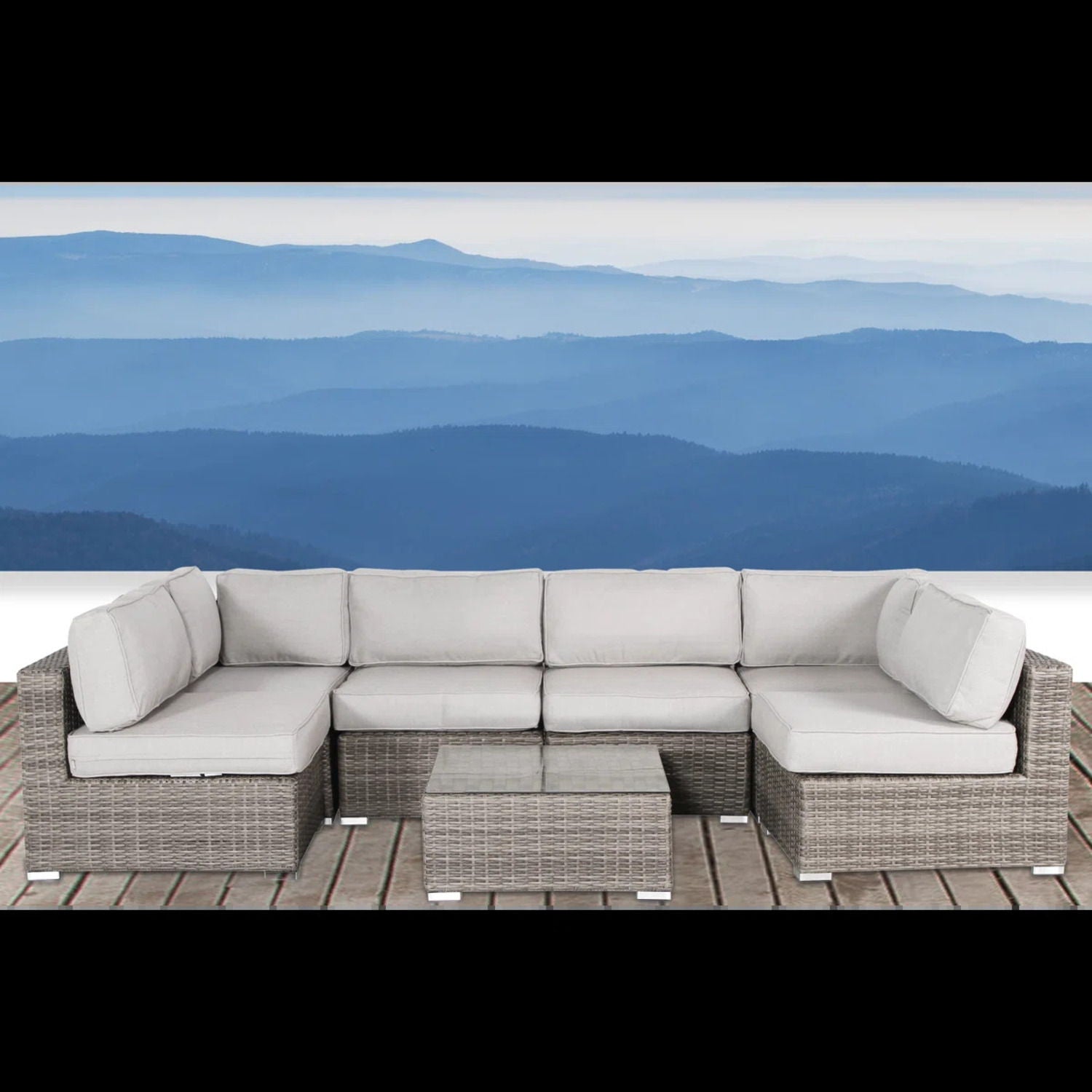 Outdoor Wicker Seating Group With Cushions