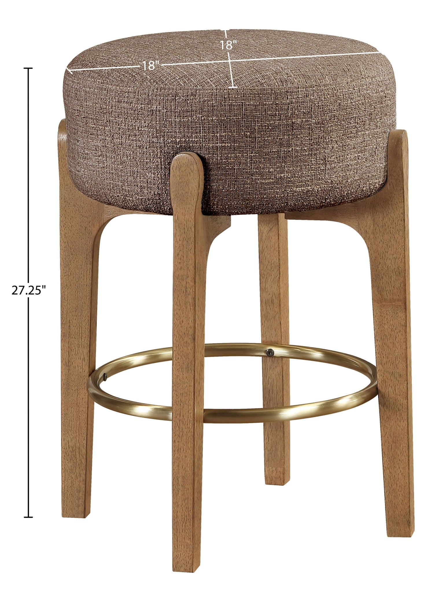 Torino - Backless Counter Stool With Brushed Brown Base (Set of 2)