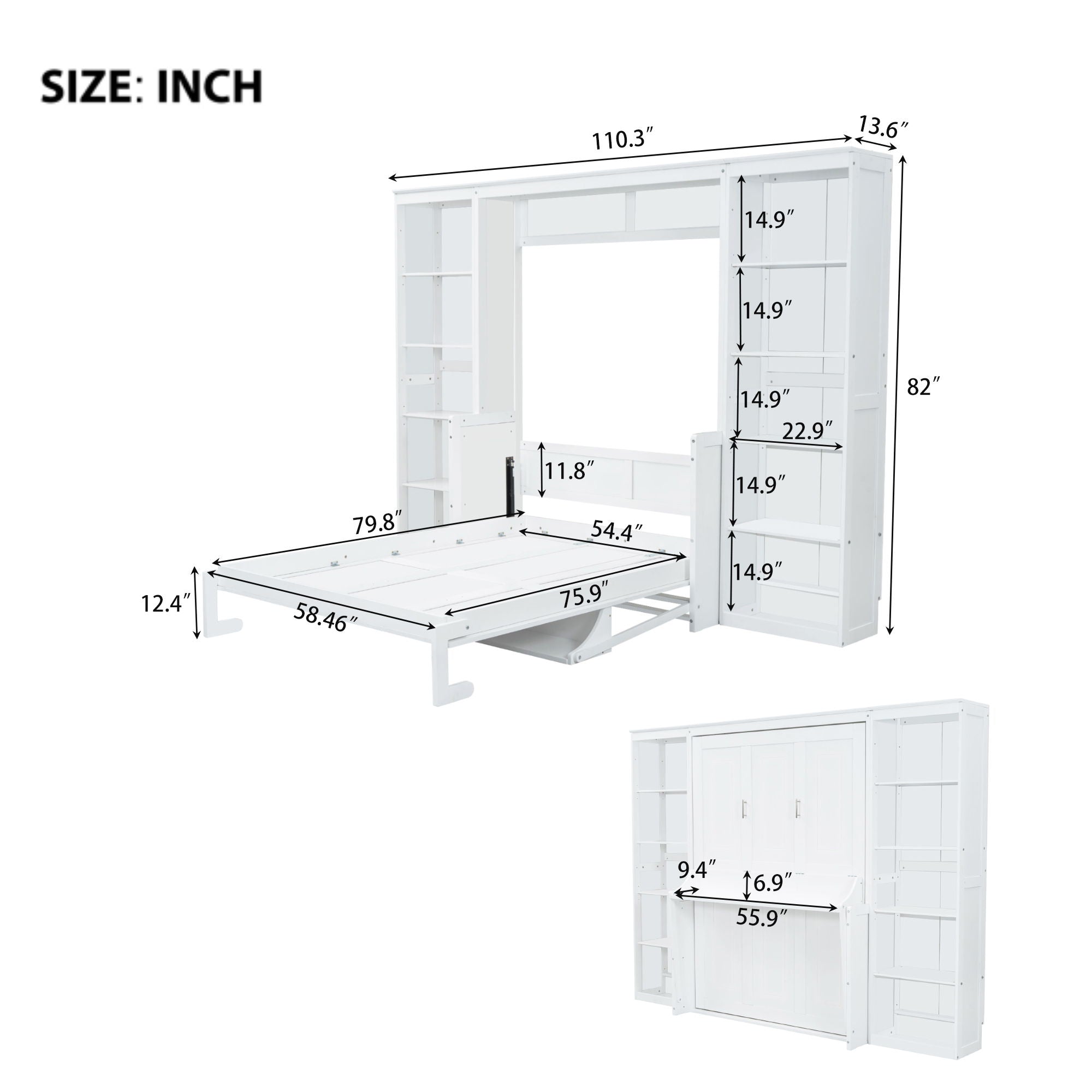 Murphy Bed With Desk And Bookshelf