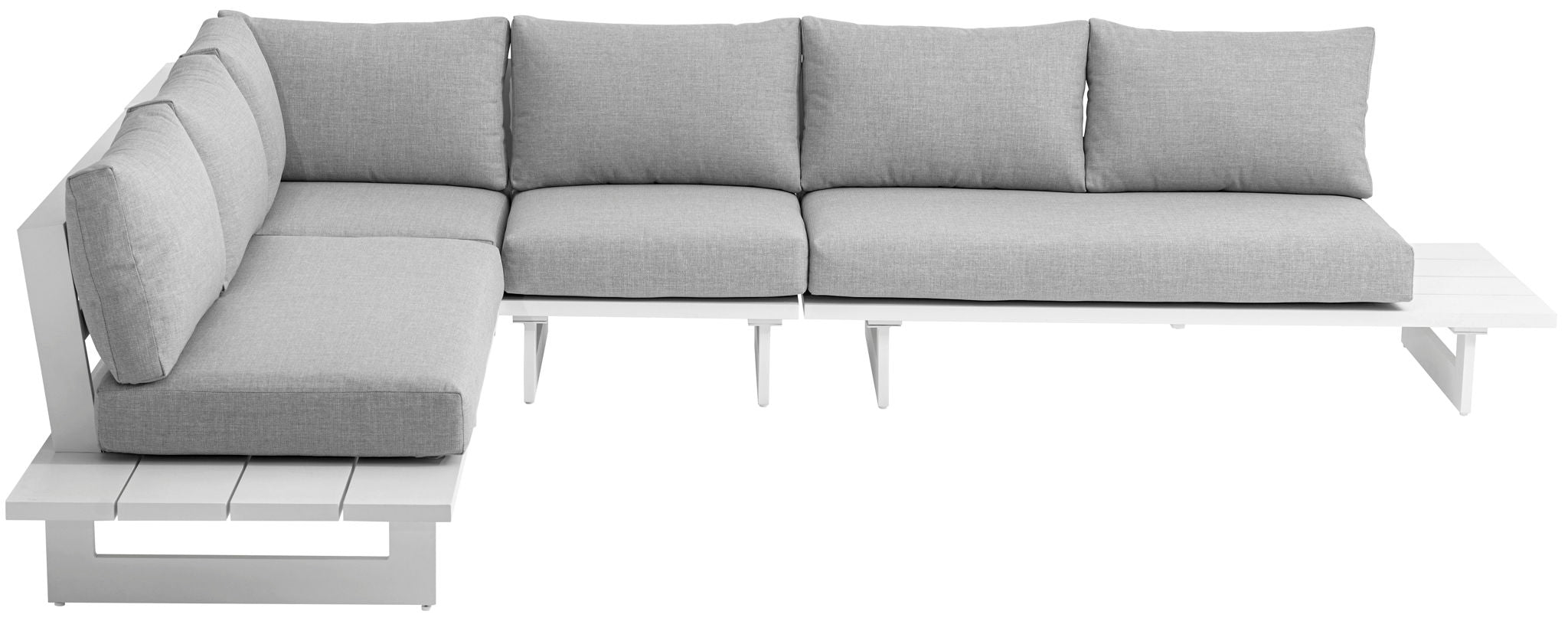 Maldives - 4 Piece Water Resistant Outdoor Patio Modular Sectional With White Base