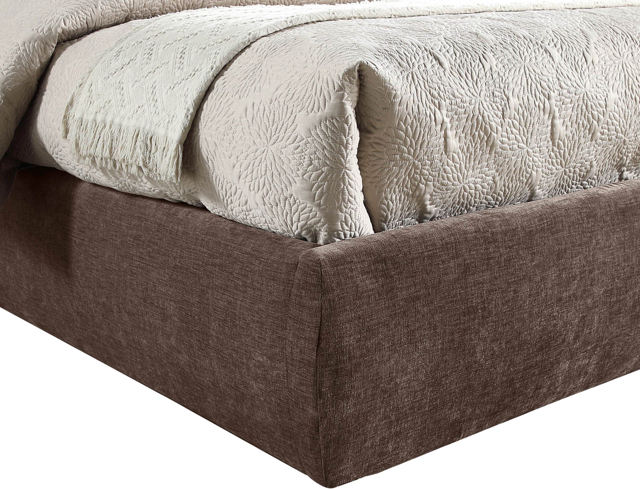 Adam - Chenille Fabric Bed With 70.5" Headboard