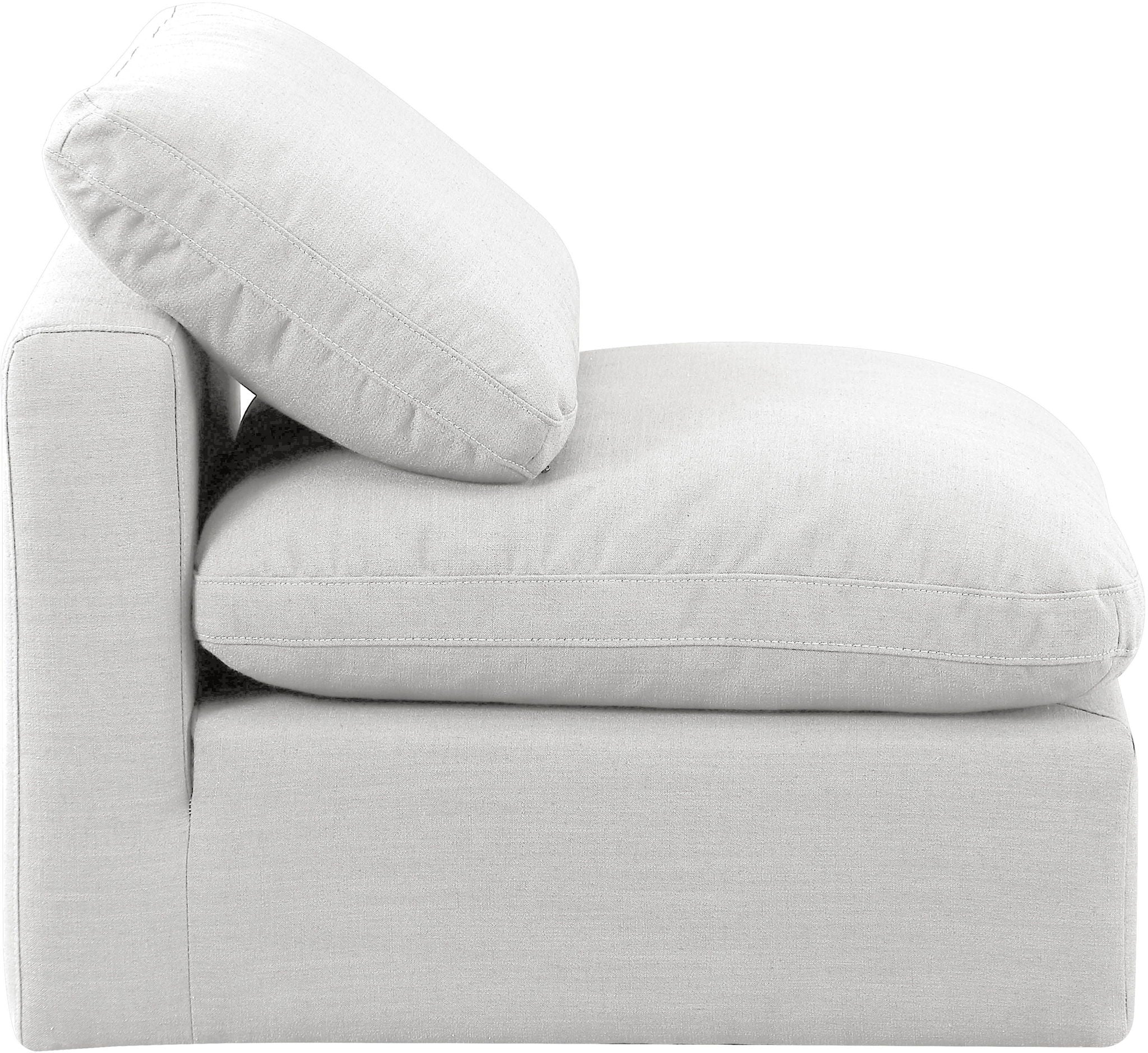 Indulge - Linen Armless Chair - White