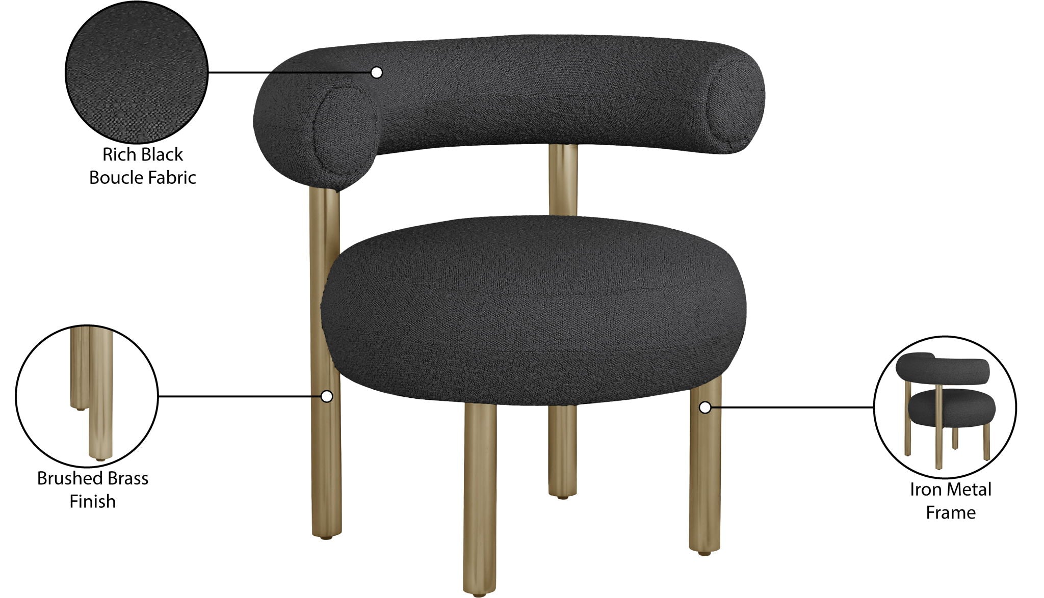 Bordeaux - Boucle Fabric Accent Chair