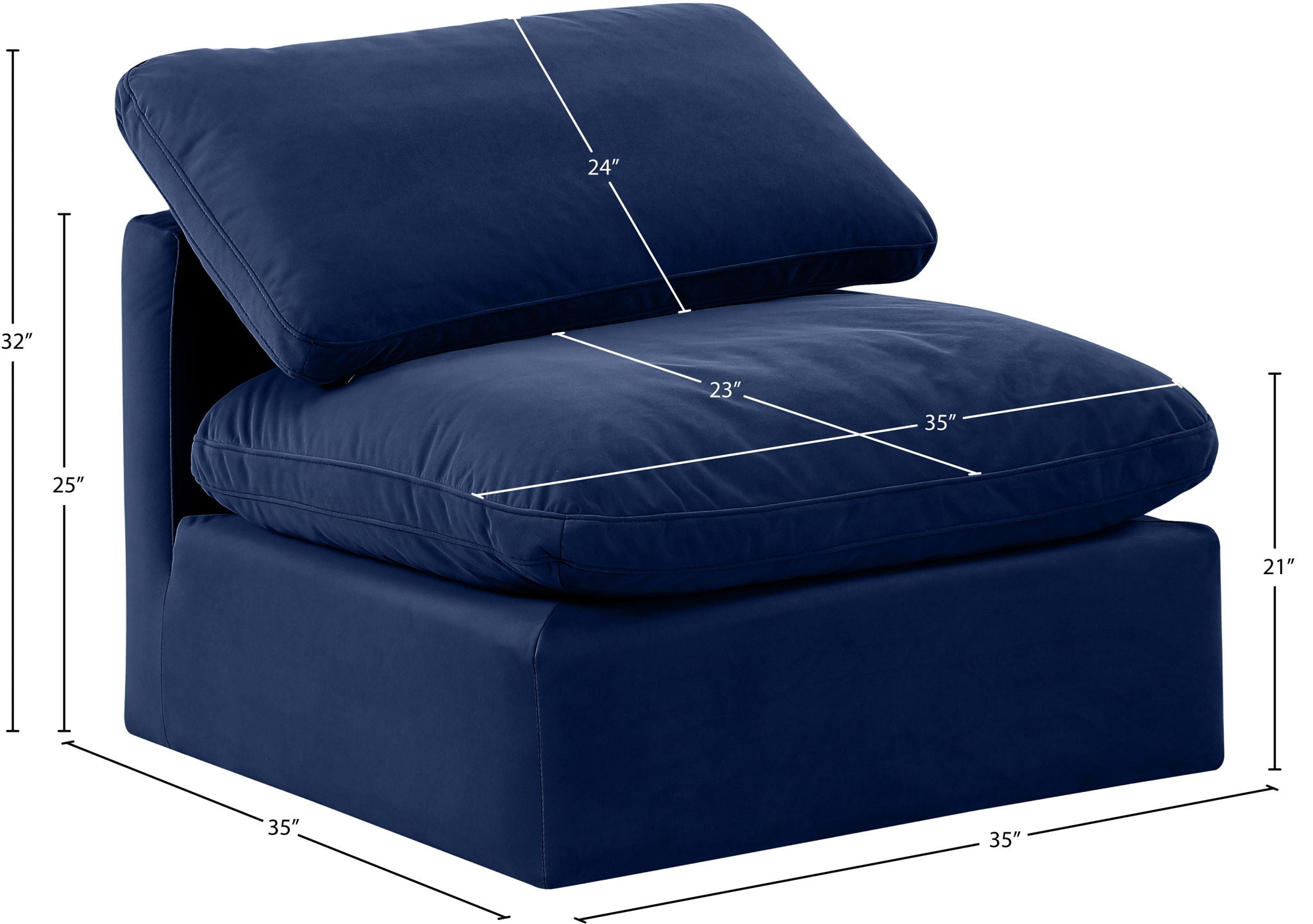 Indulge - Velvet Armless Chair
