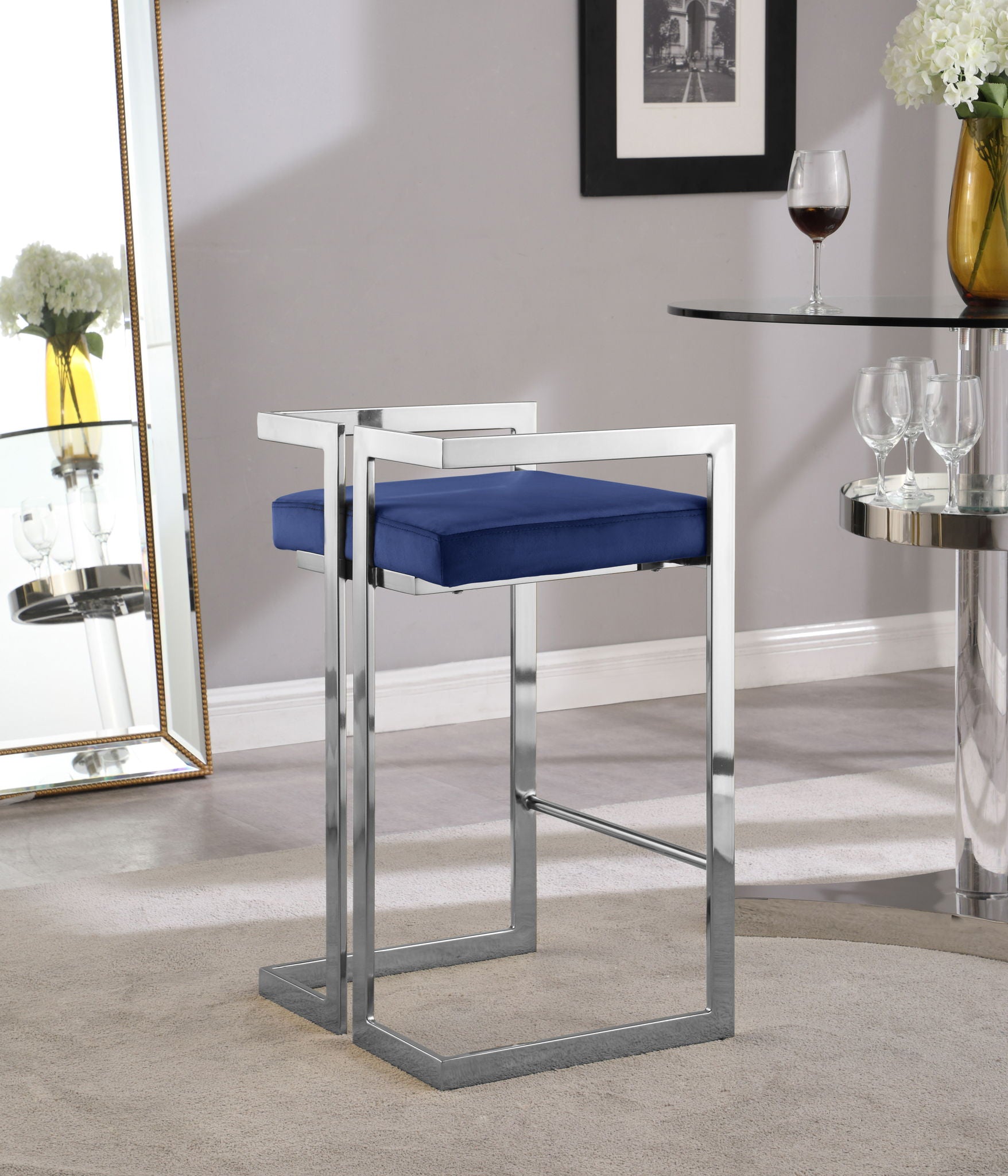 Ezra - Stool with Chrome Legs (Set of 2)