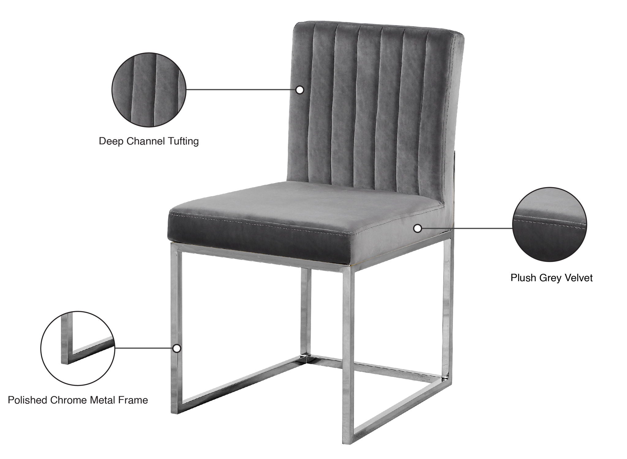 Giselle - Dining Chair with Chrome Base (Set of 2)