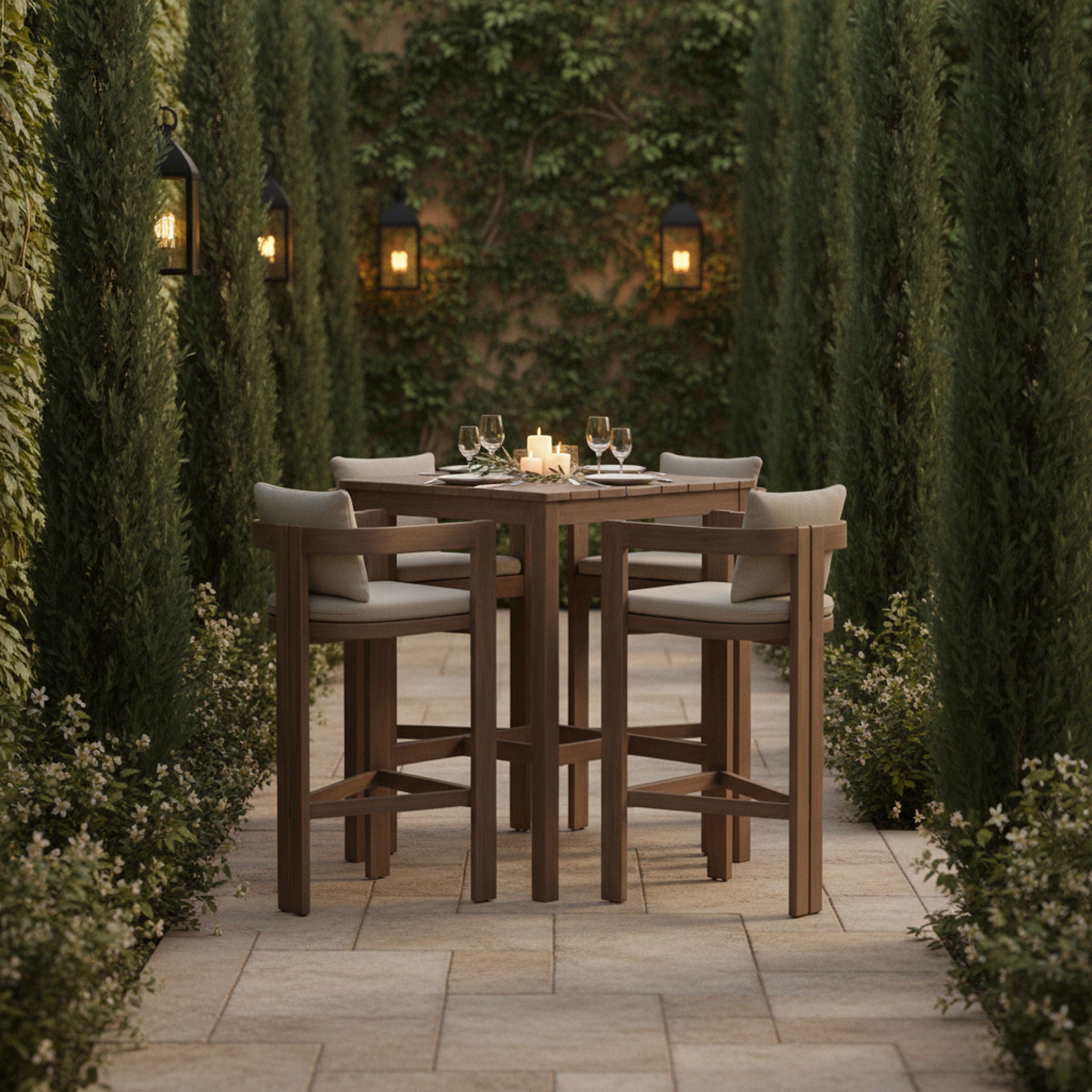 Newport - Water Resistant Fabric Upholstered Outdoor Patio Bar Stool