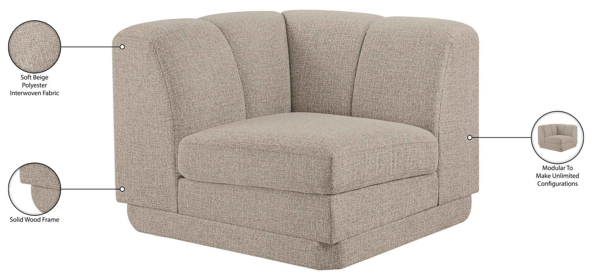 Modari - Fabric Upholstered Corner Chair