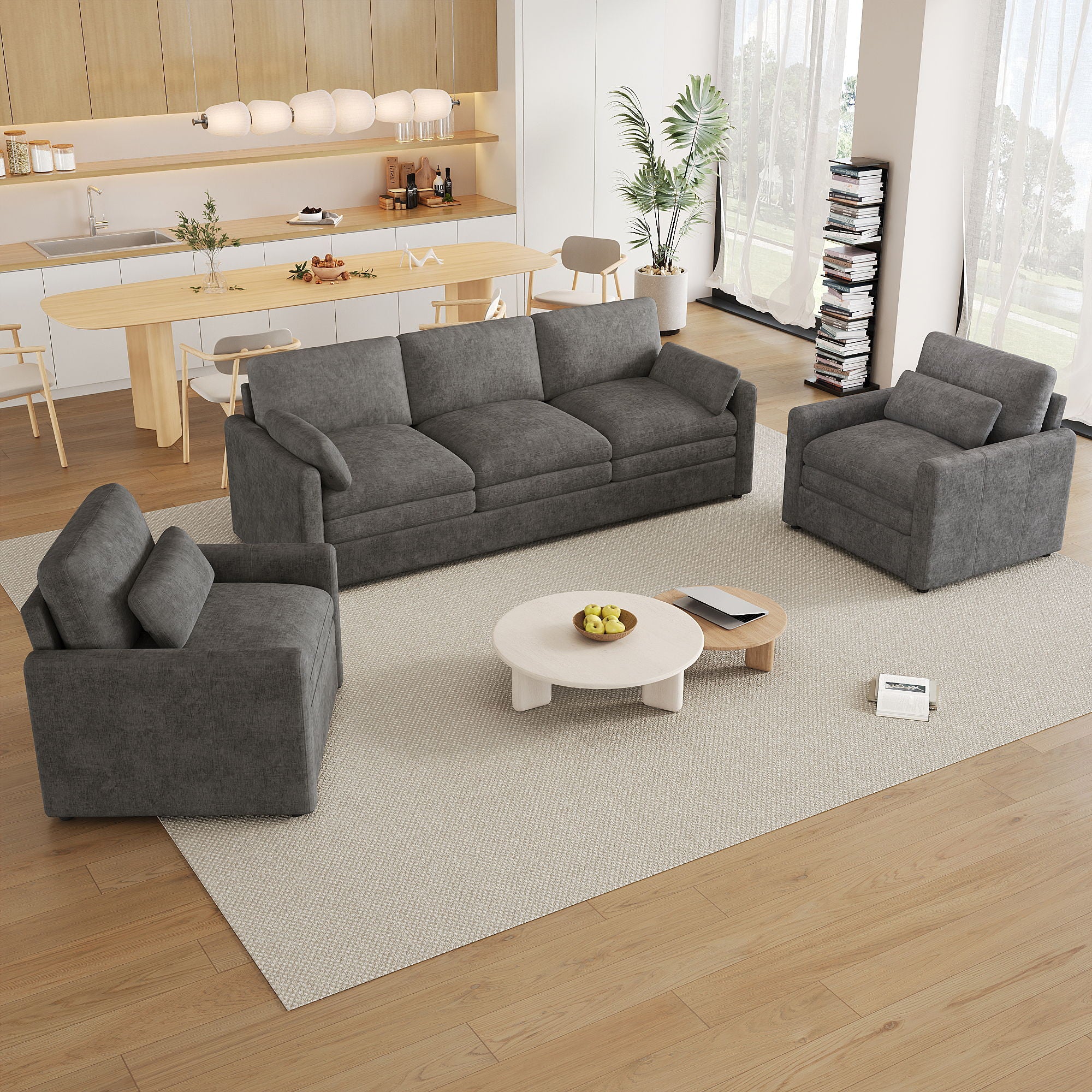 Cozy Sofa Set Oversized Comfy Cloud Sofa With Double Cushion
