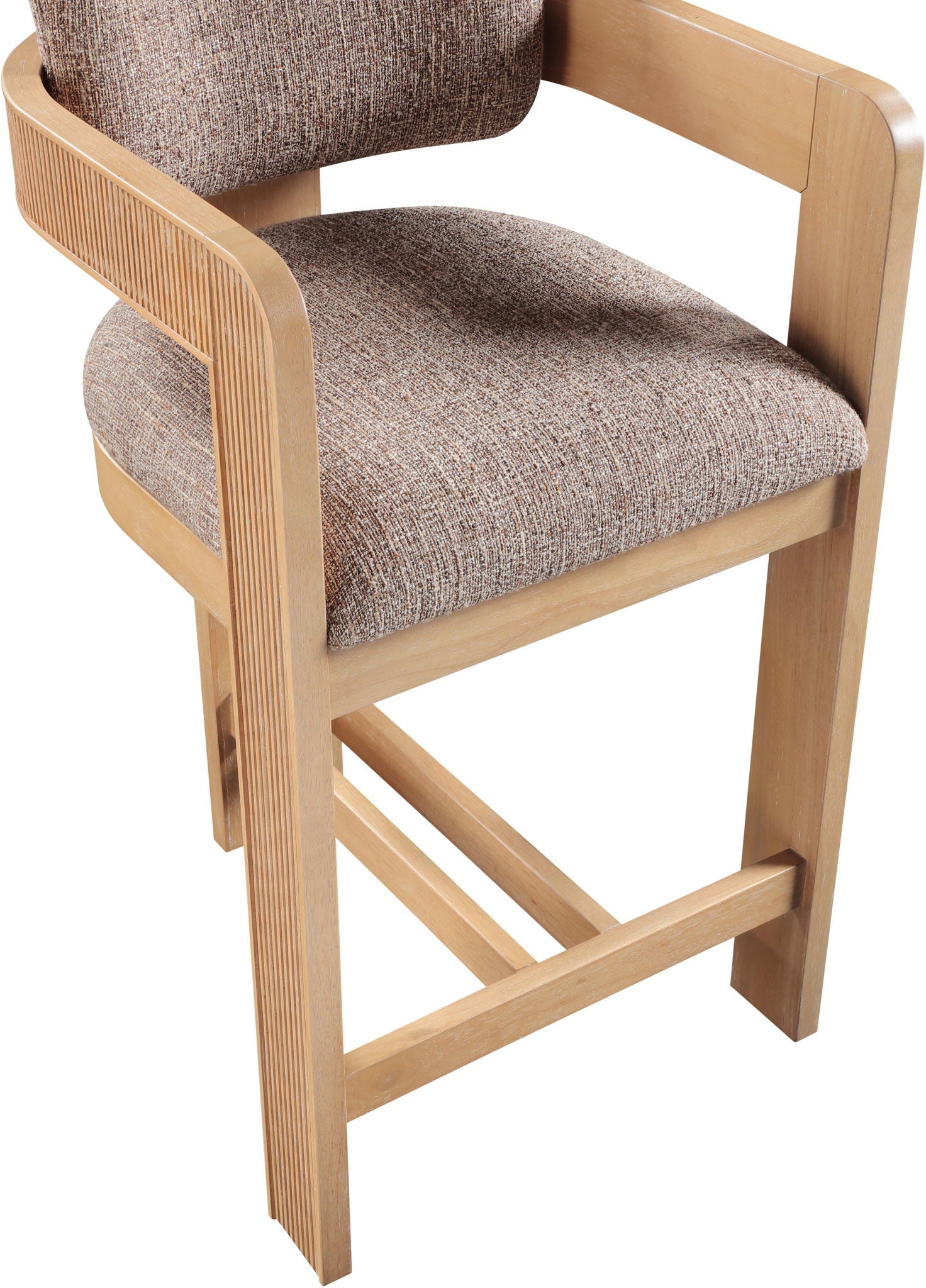 Sacha - Linen Stool With Natural Base