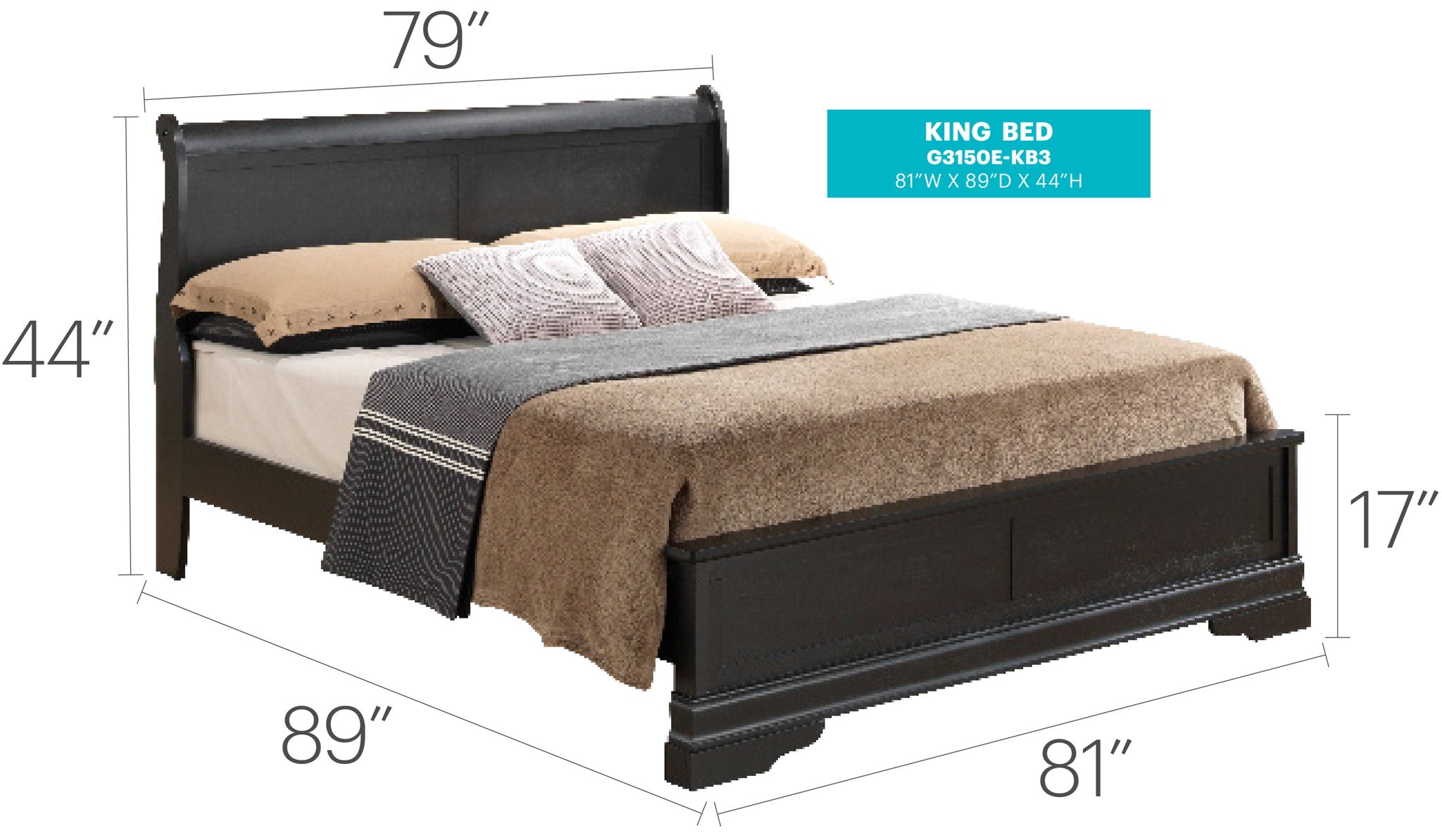 Sleigh Bed With Low Footboard