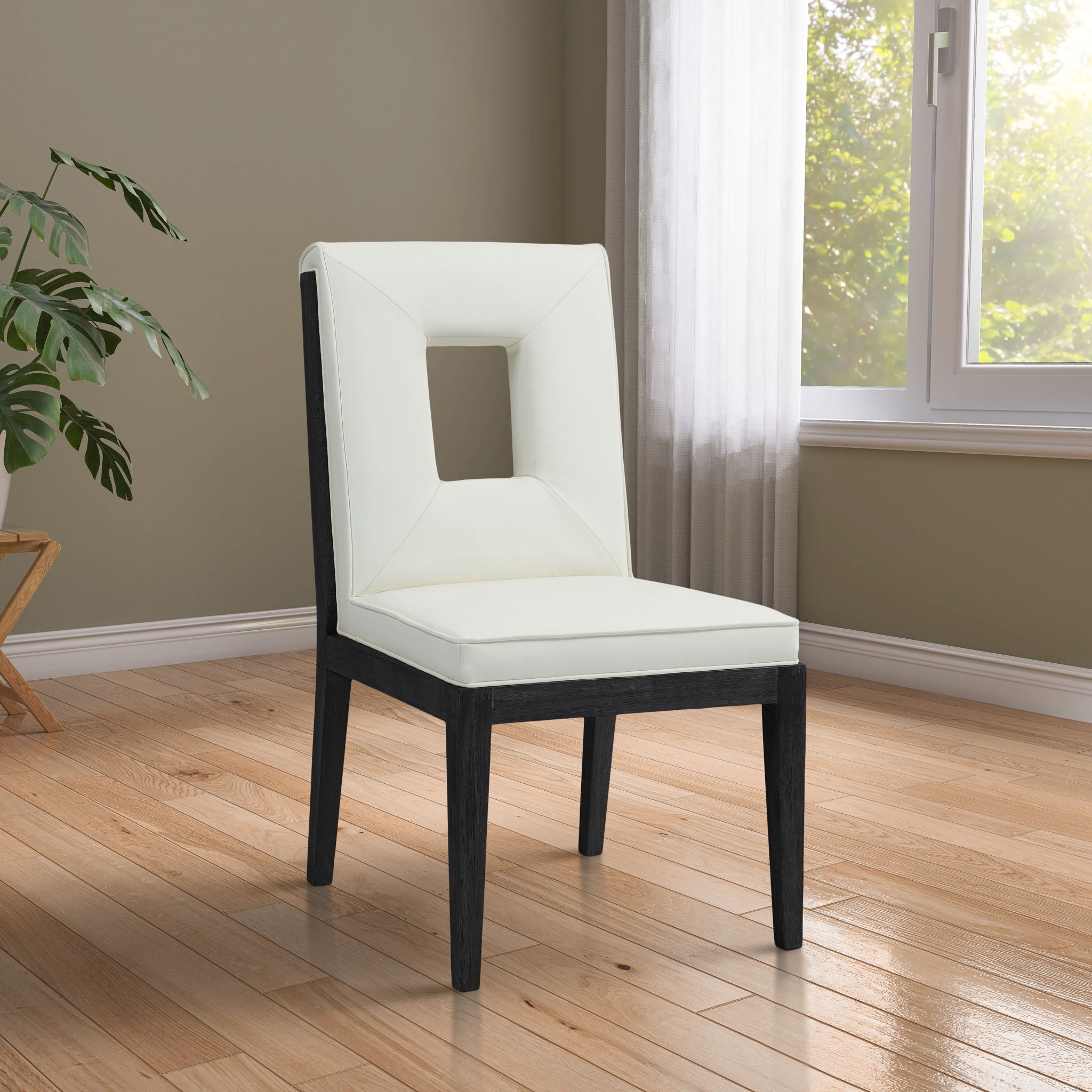 Gwendolyn - Faux Leather Dining Side Chair With Black Frame (Set of 2)