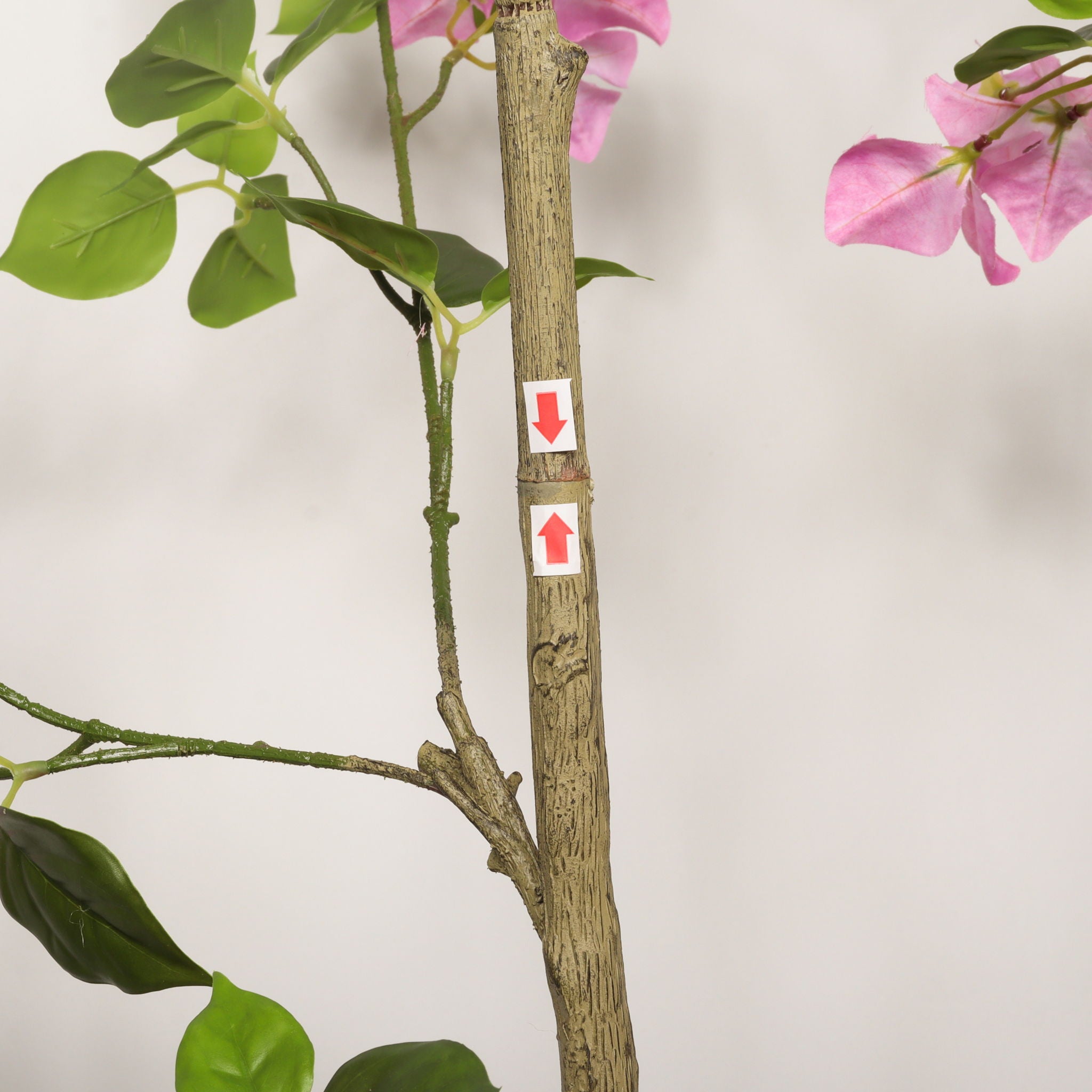 Artificial Bougainvillea Tree With Pot, Realistic Faux Flowering Plant Leaves And Blooms, Decor For Home Office - Green Leaves / Pink