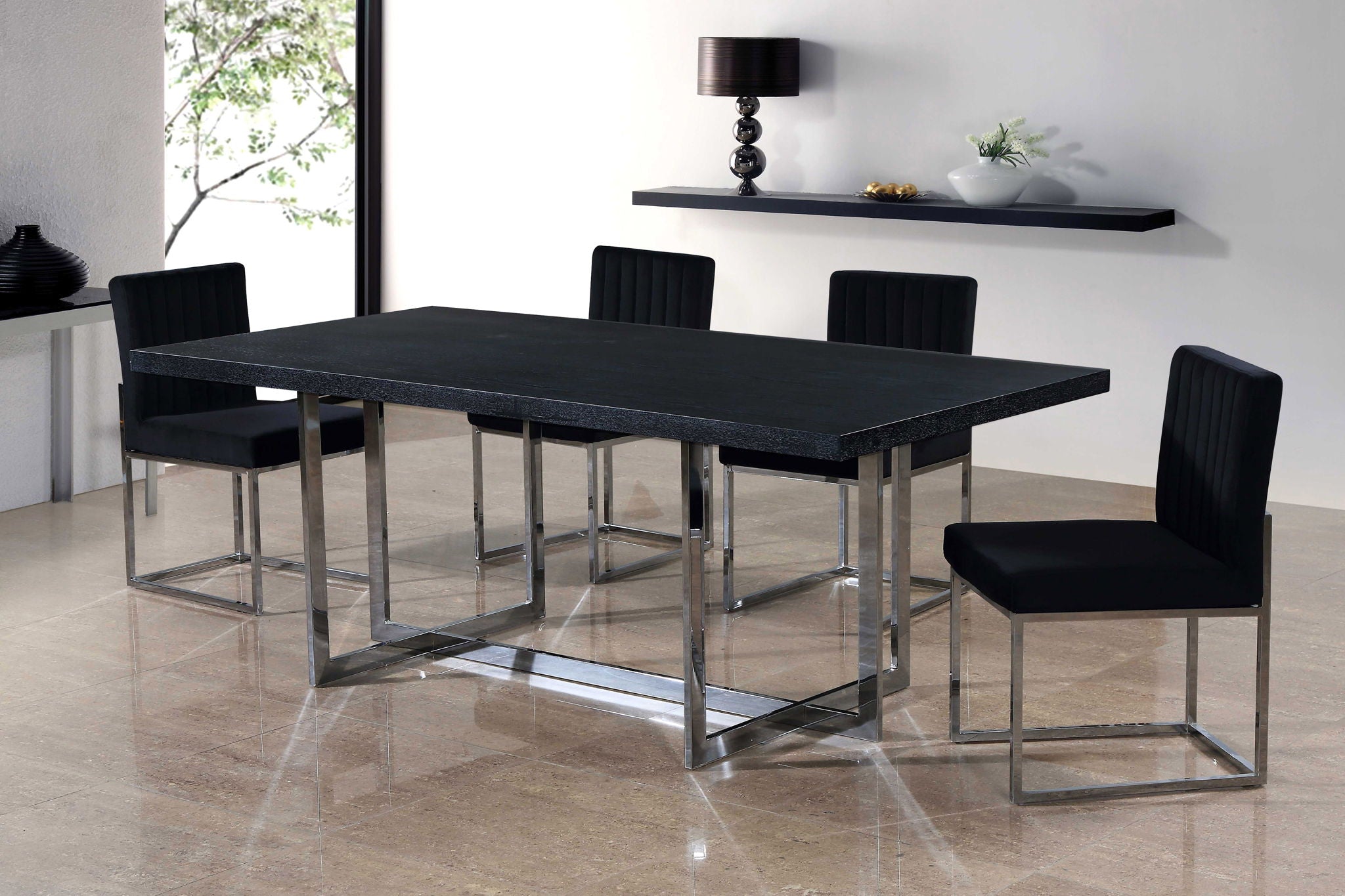 Giselle - Dining Chair with Chrome Base (Set of 2)