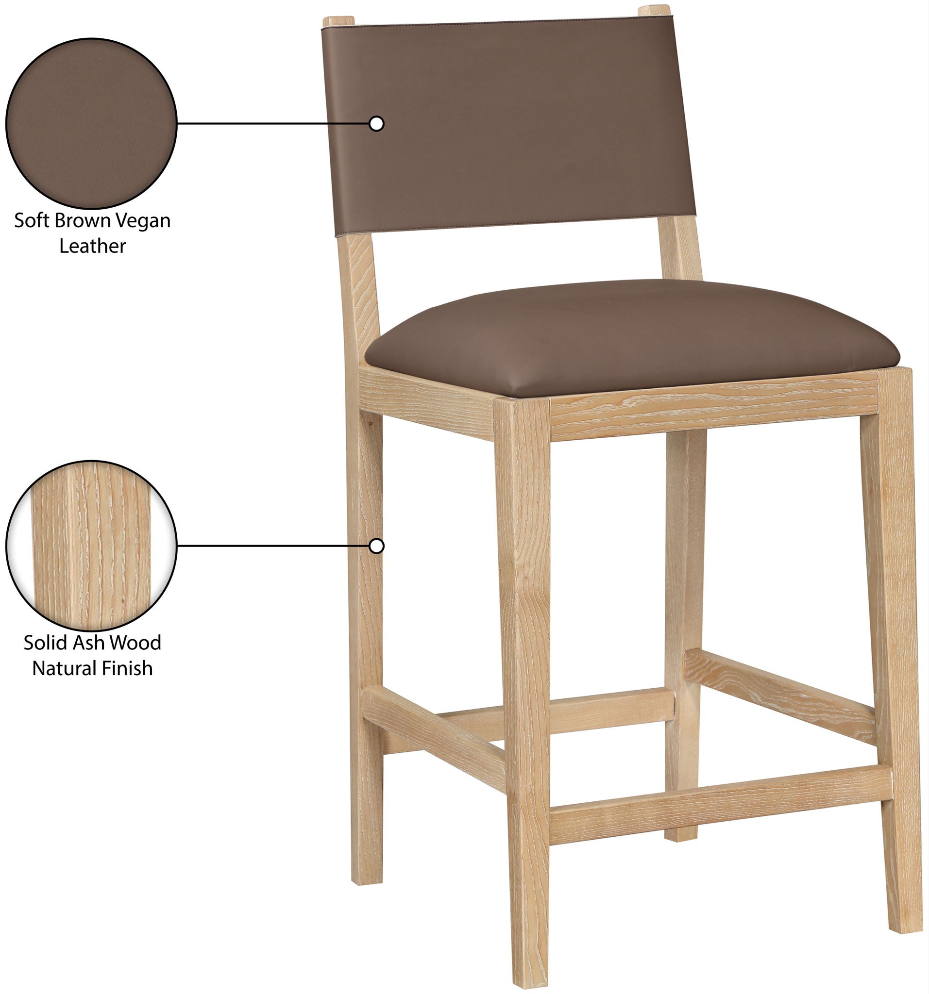 Avon - Vegan Leather Counter Stool