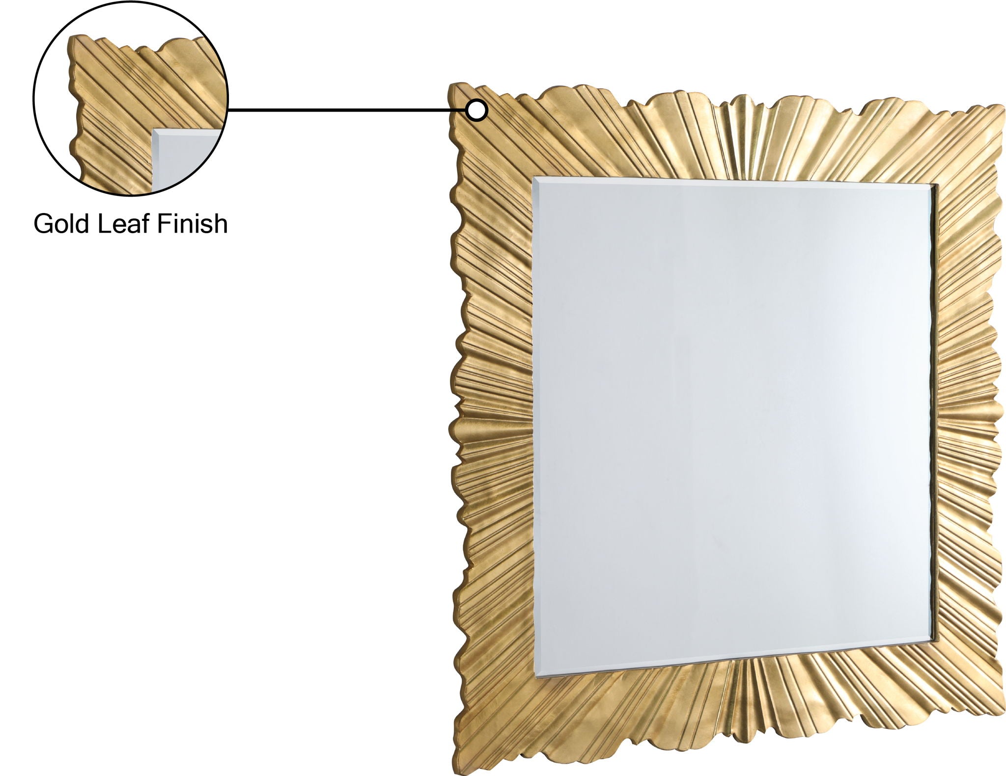 Golda - Leaf Mirror - Gold