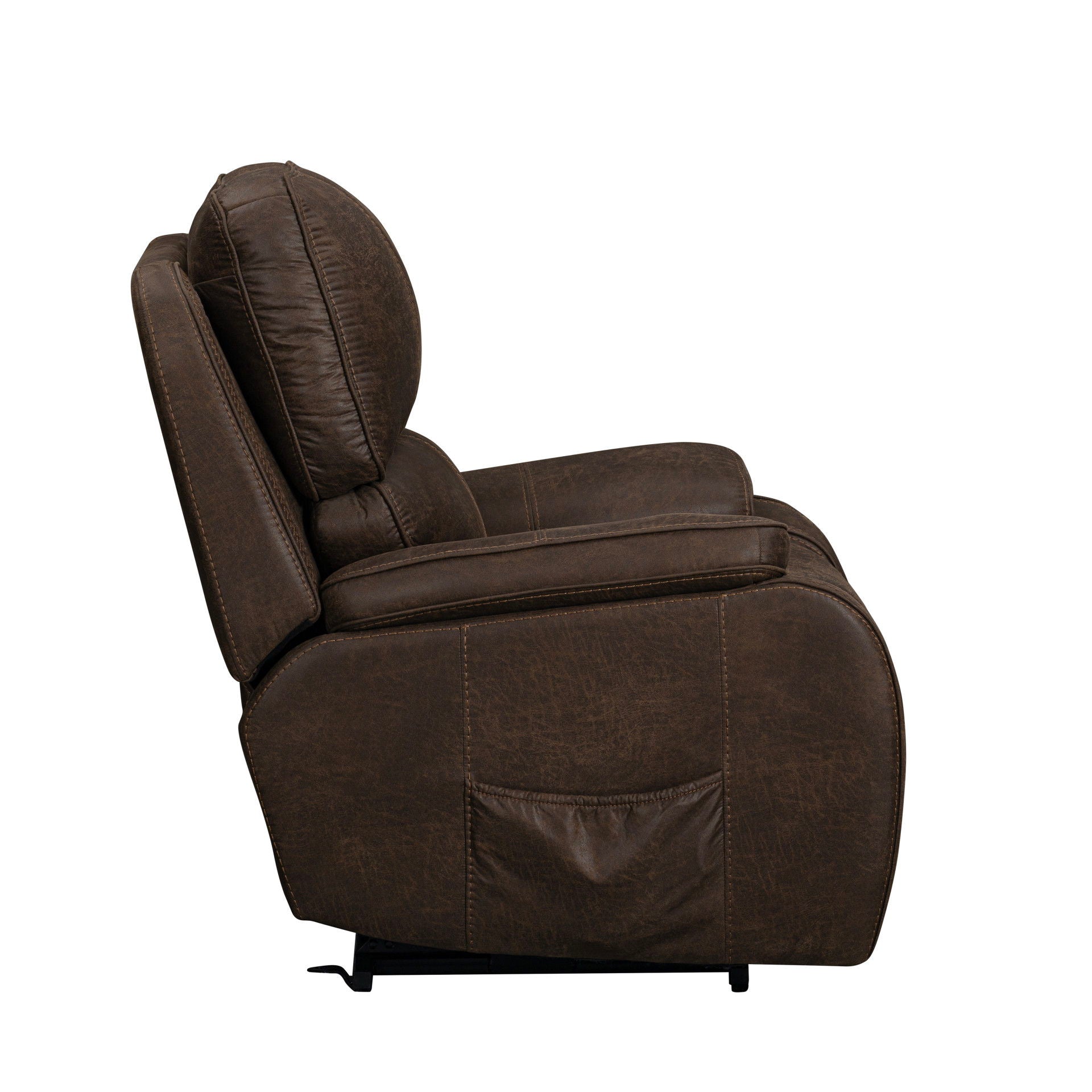Brookings - Power Lift Recliner With Heat & Massage - Brown