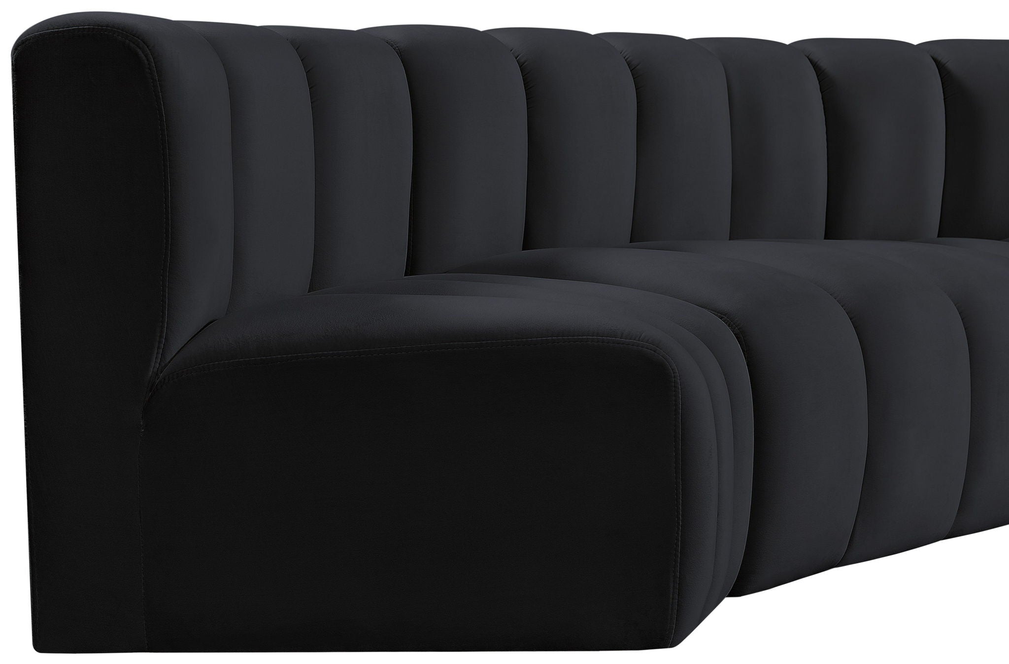 Arc - Velvet 4 Piece L-Shaped Modular Sofa