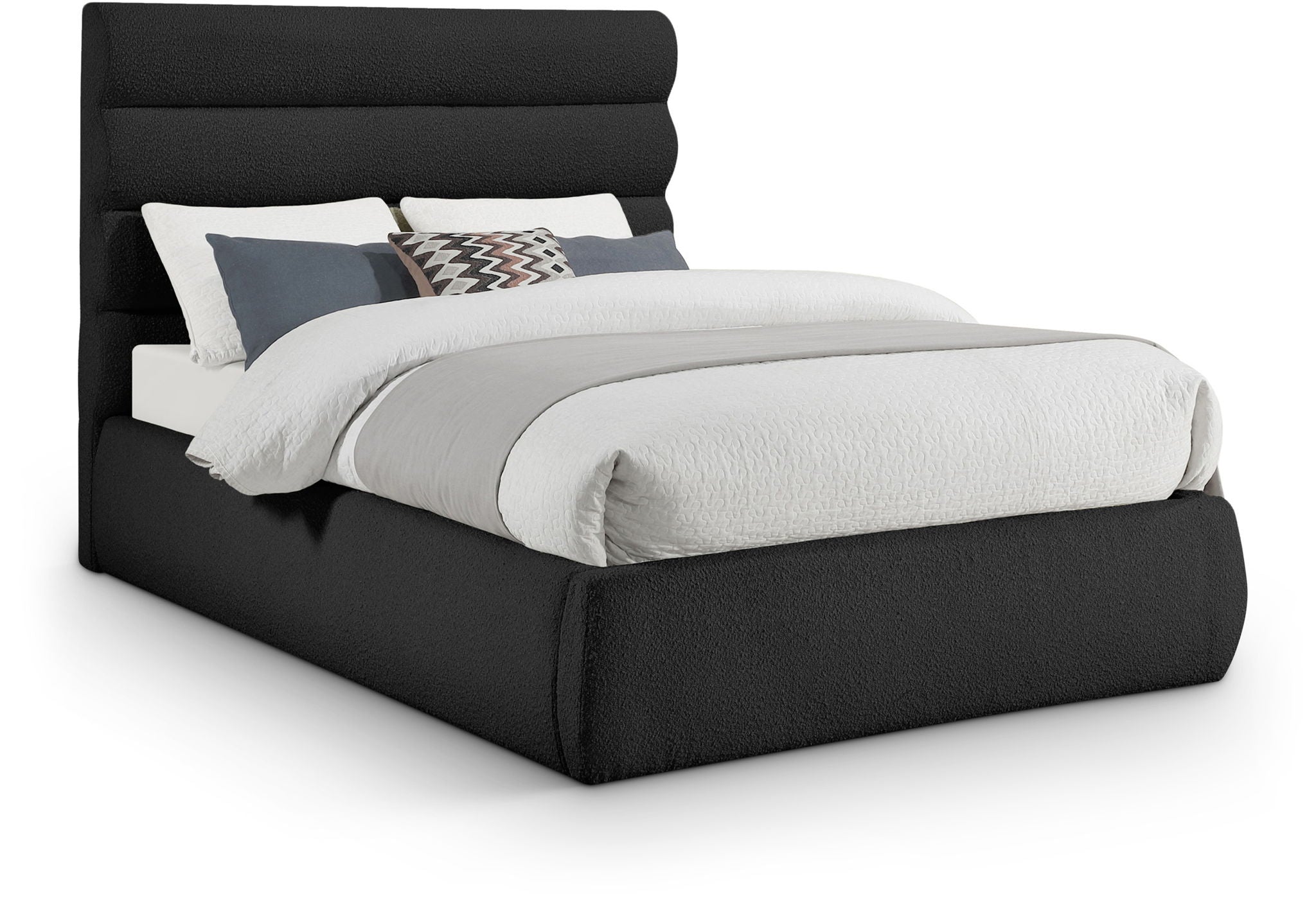 Adam - Boucle Fabric Bed With 52" Headboard