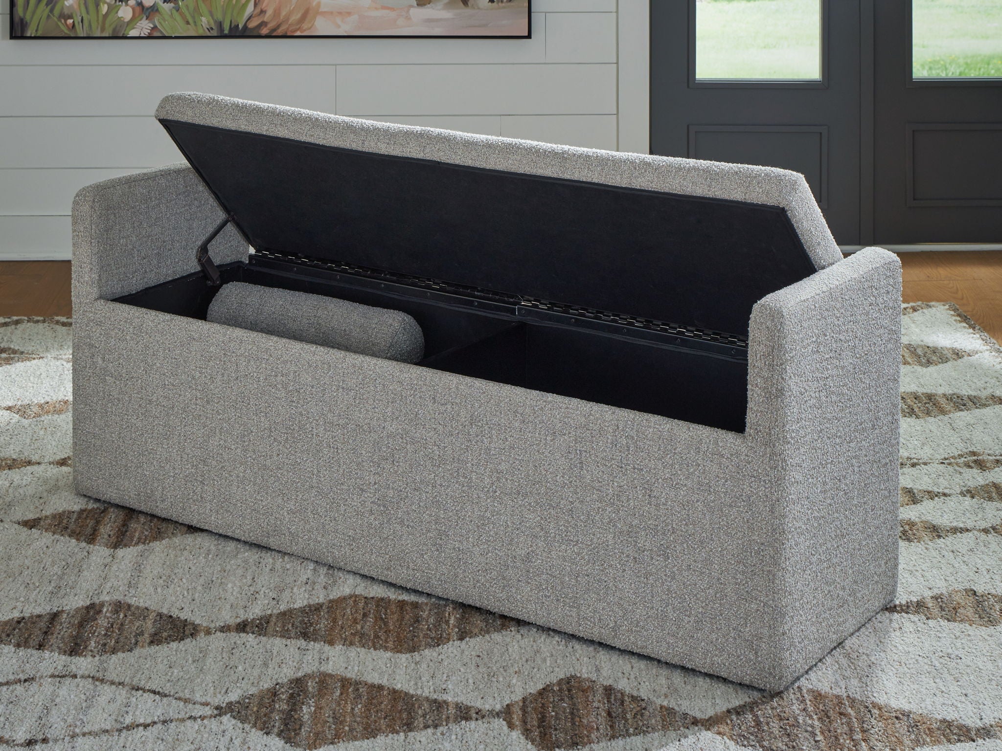 Galliden - Large Upholstered Dining Room Bench - Beige