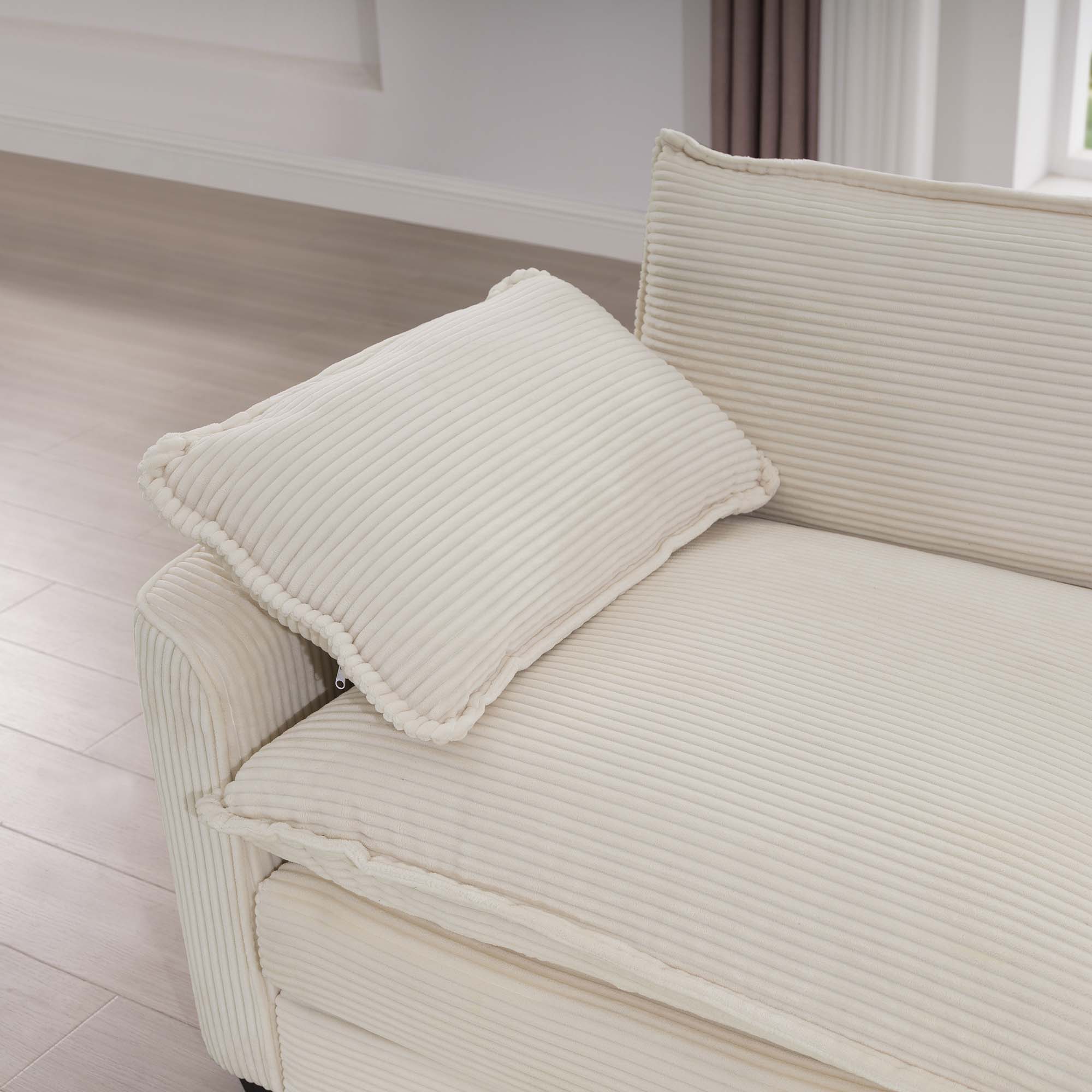 Classic Modern Comfortable Single Chair Deep Seat Sofa With Footstool