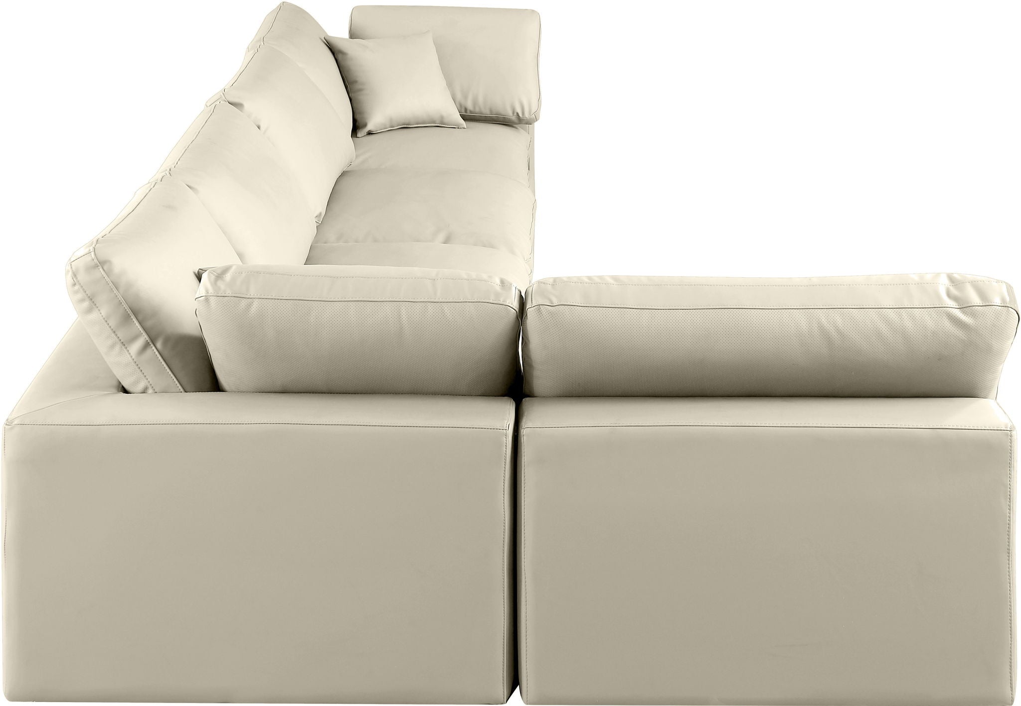 Comfy - 5 Piece Faux Leather Modular Sectional