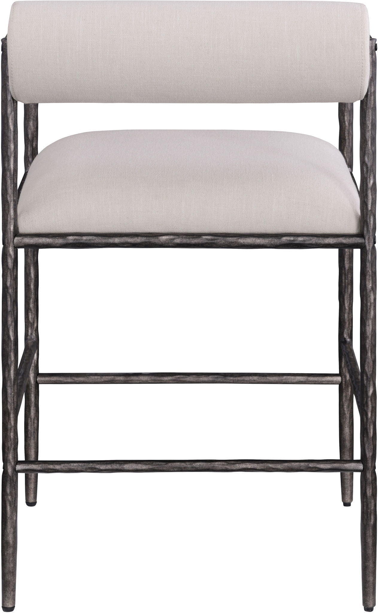 Axis - Linen Textured Beige Fabric Upholstered Counter Stool (Set of 2)