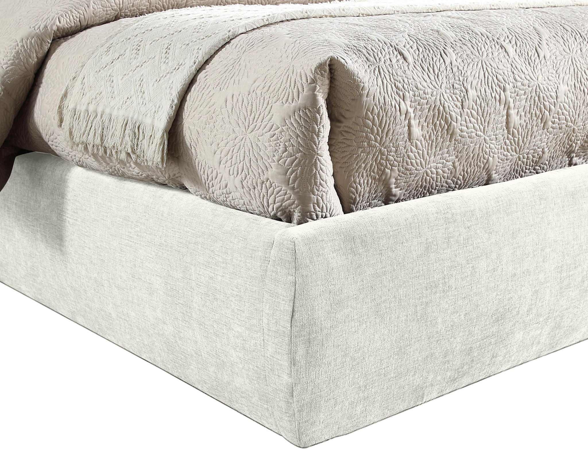 Adam - Chenille Fabric Bed With 70.5" Headboard