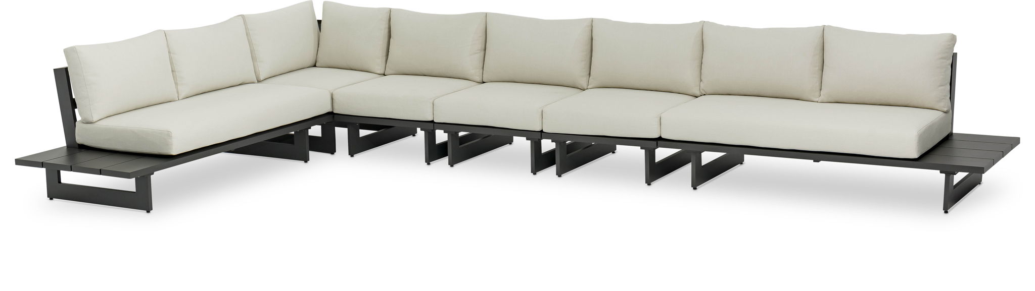 Maldives - 6 Piece Water Resistant Outdoor Patio Modular Sectional With Gray Base
