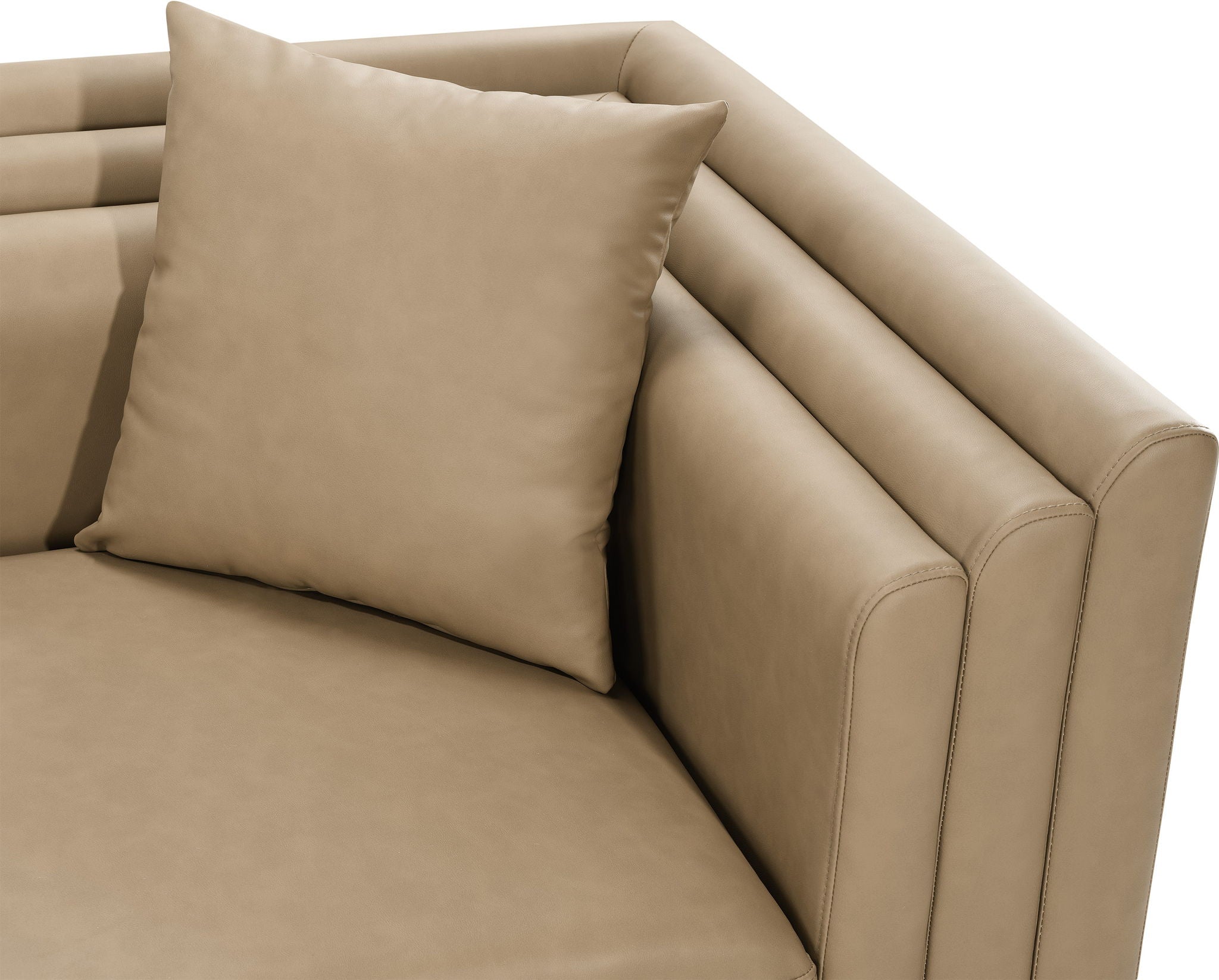 Everett - Vegan Leather Upholstered Chair - Tan