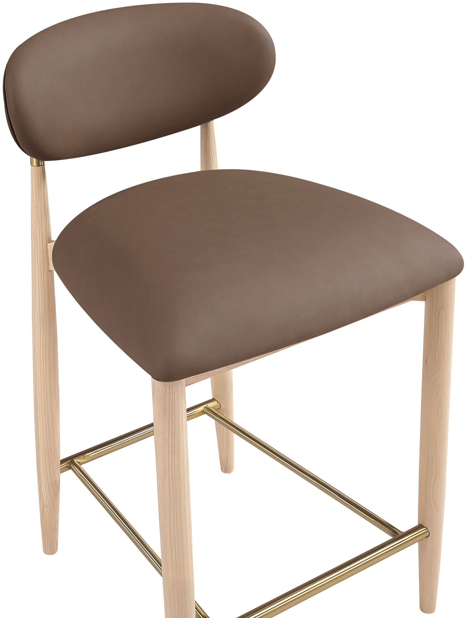 Riccio - Stool - Natural And Gold Frame