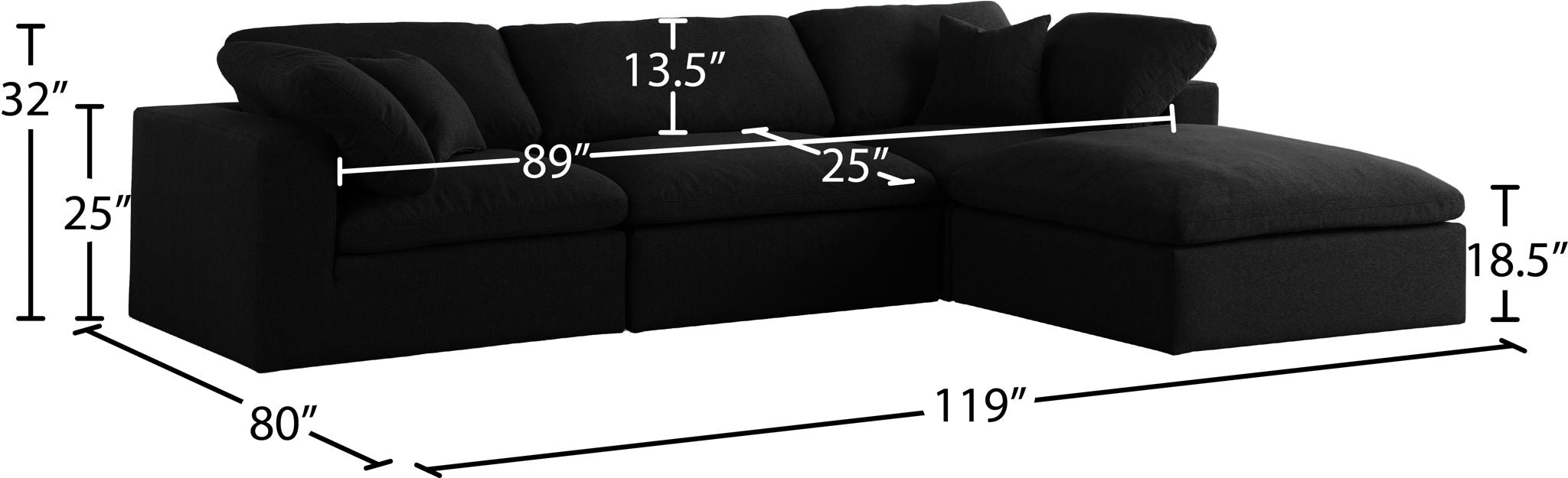 Serene - 4 Piece Modular Sectional