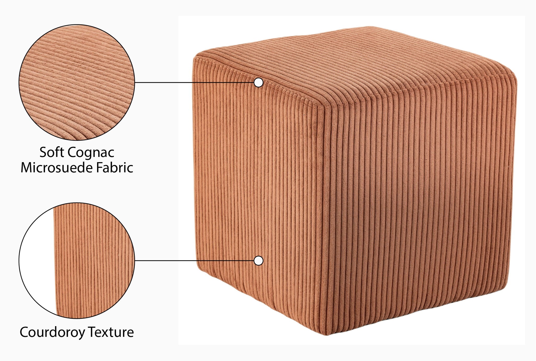 Roy - Microsuede Ottoman / Stool