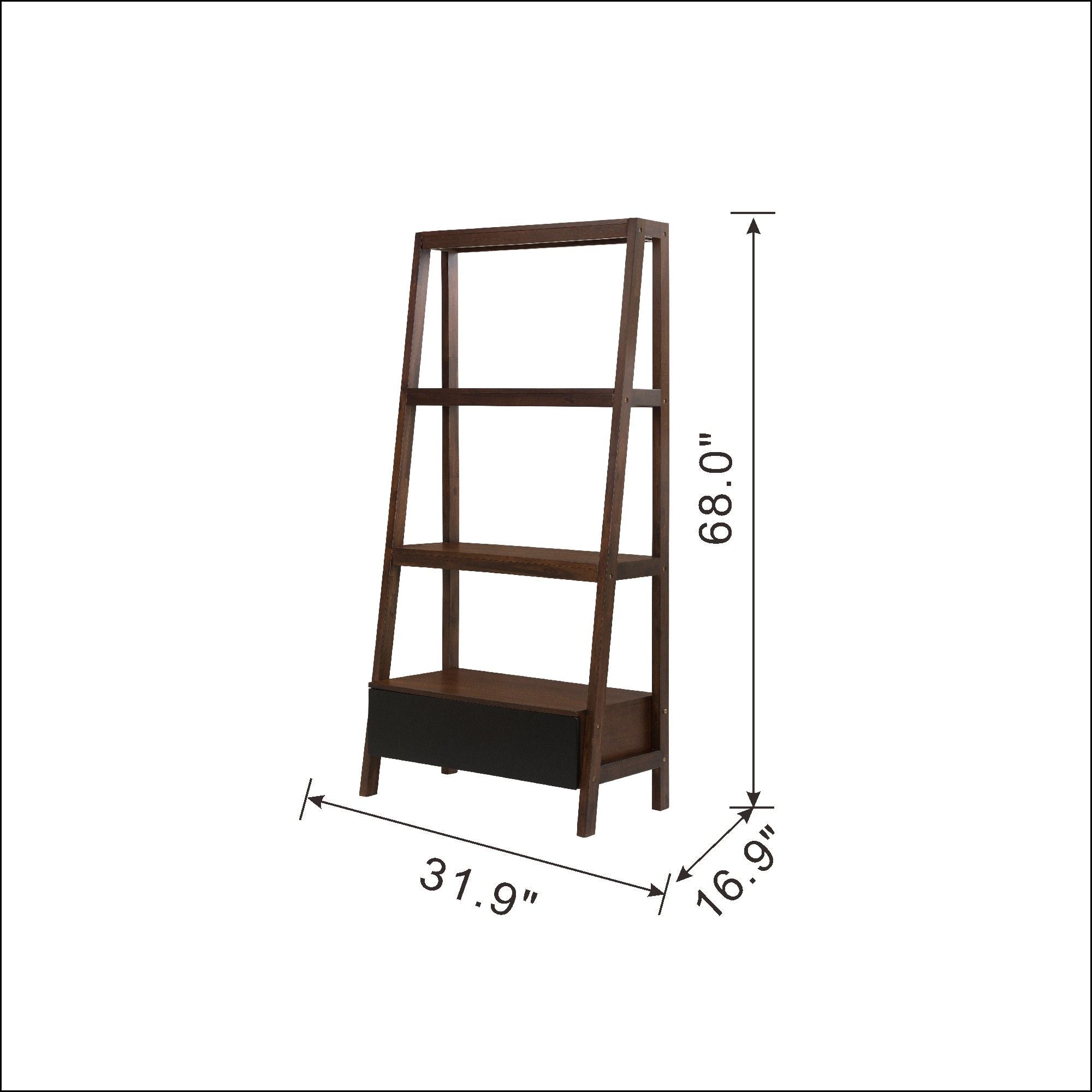 Ladder Shelf, Ladder Style Display Shelf - Natural Wood / Brown