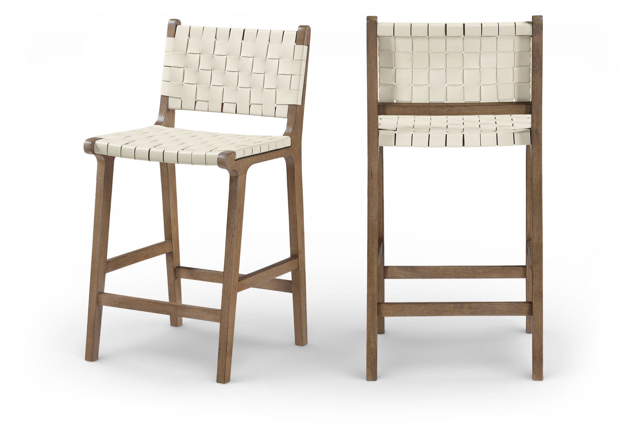 Entwine - Vegan Leather Upholstered Counter Stool - Painted Brown